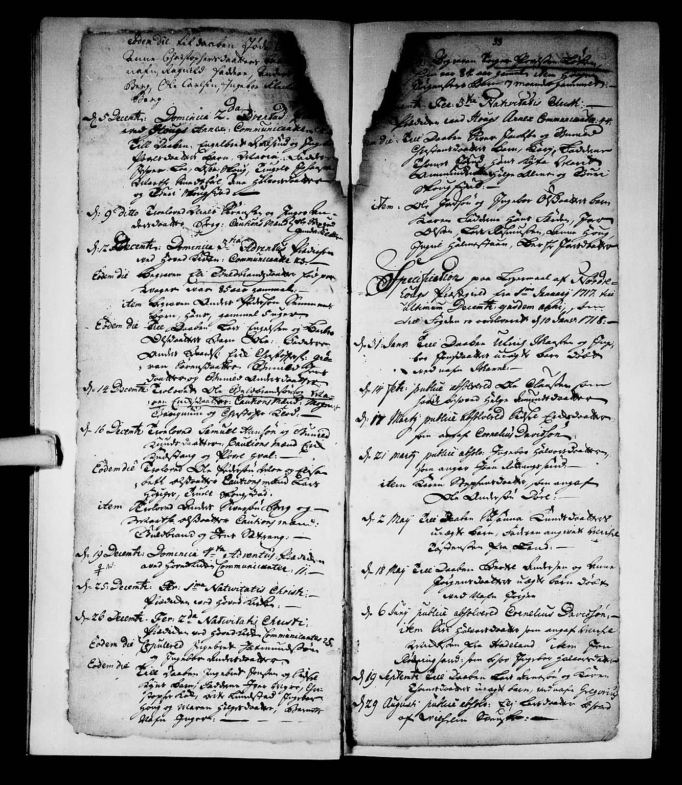 Norderhov kirkebøker, AV/SAKO-A-237/F/Fa/L0002a: Parish register (official) no. 2A, 1716-1725, p. 32-33