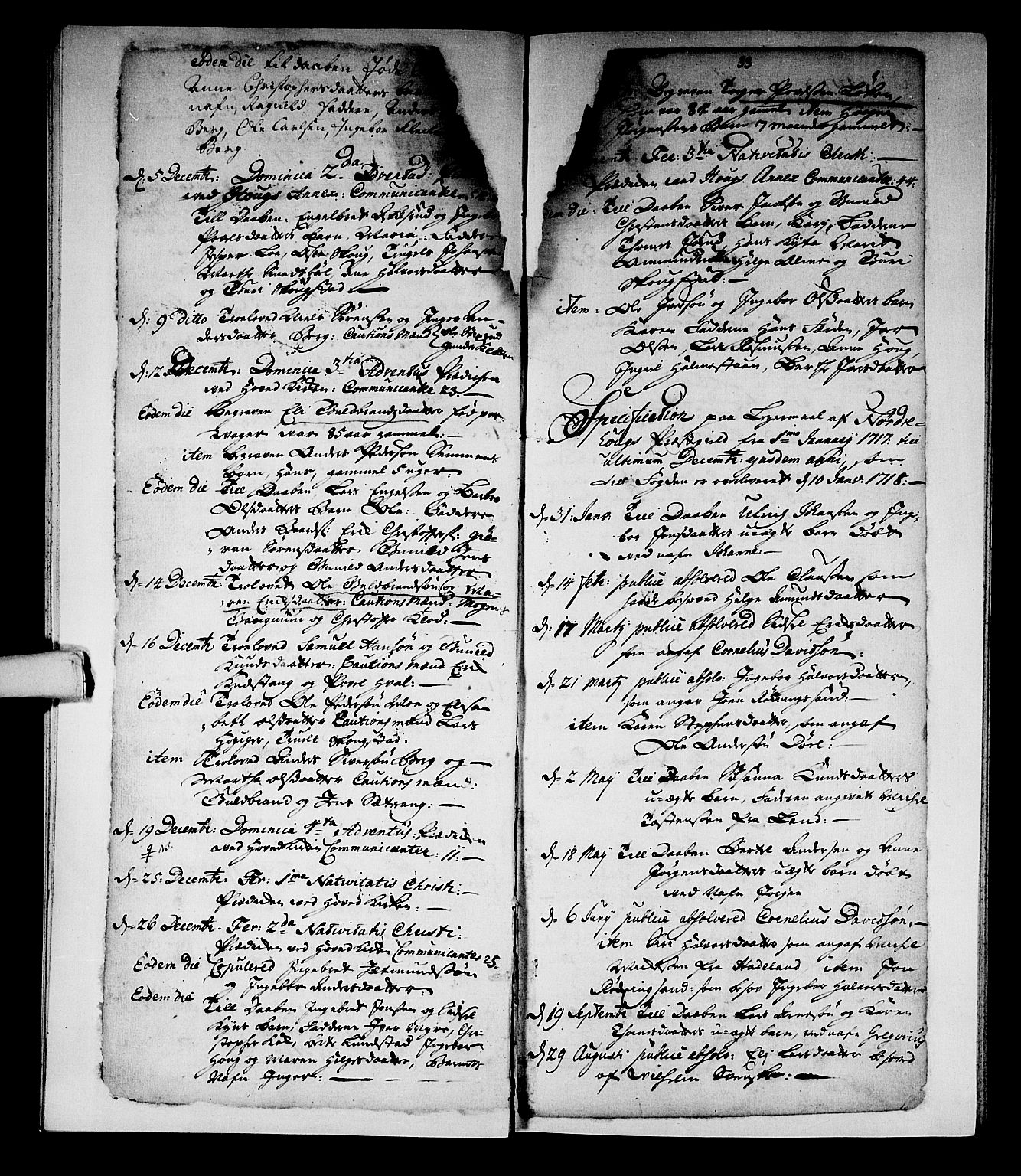 Norderhov kirkebøker, SAKO/A-237/F/Fa/L0002a: Parish register (official) no. 2A, 1716-1725, p. 32-33