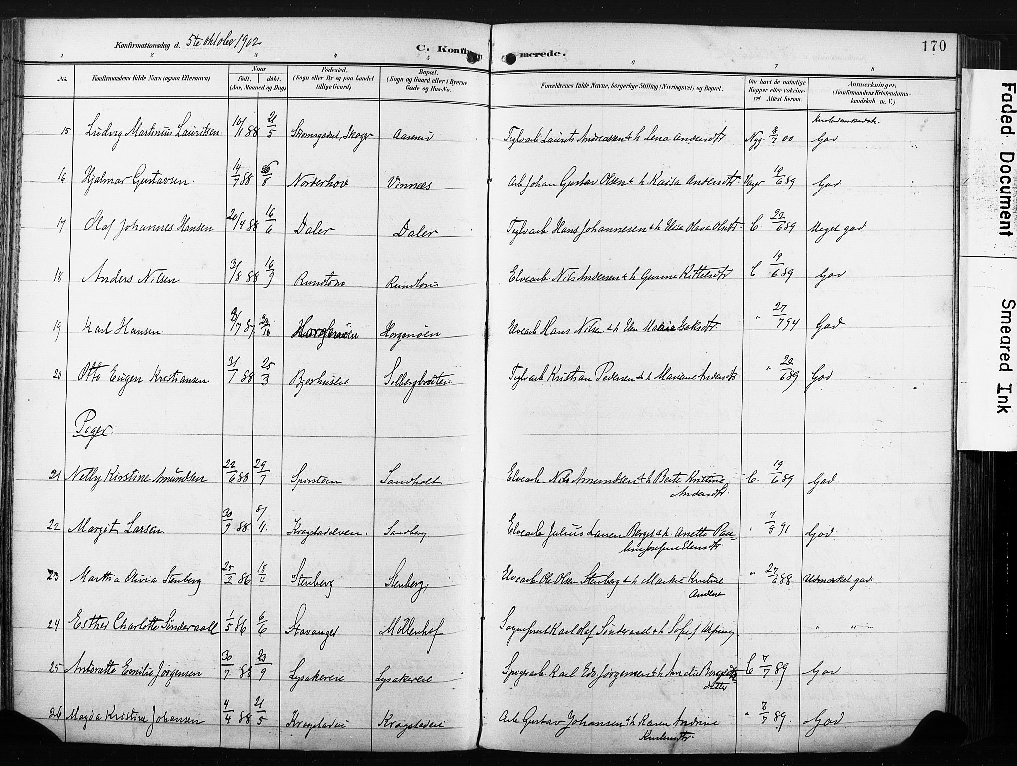 Nedre Eiker kirkebøker, SAKO/A-612/F/Fa/L0005: Parish register (official) no. 5, 1898-1905, p. 170