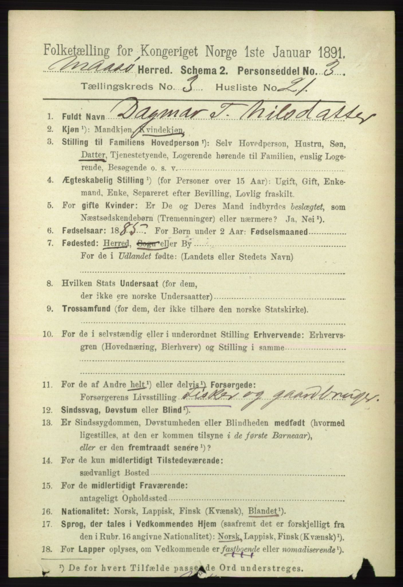 RA, 1891 census for 2018 Måsøy, 1891, p. 504