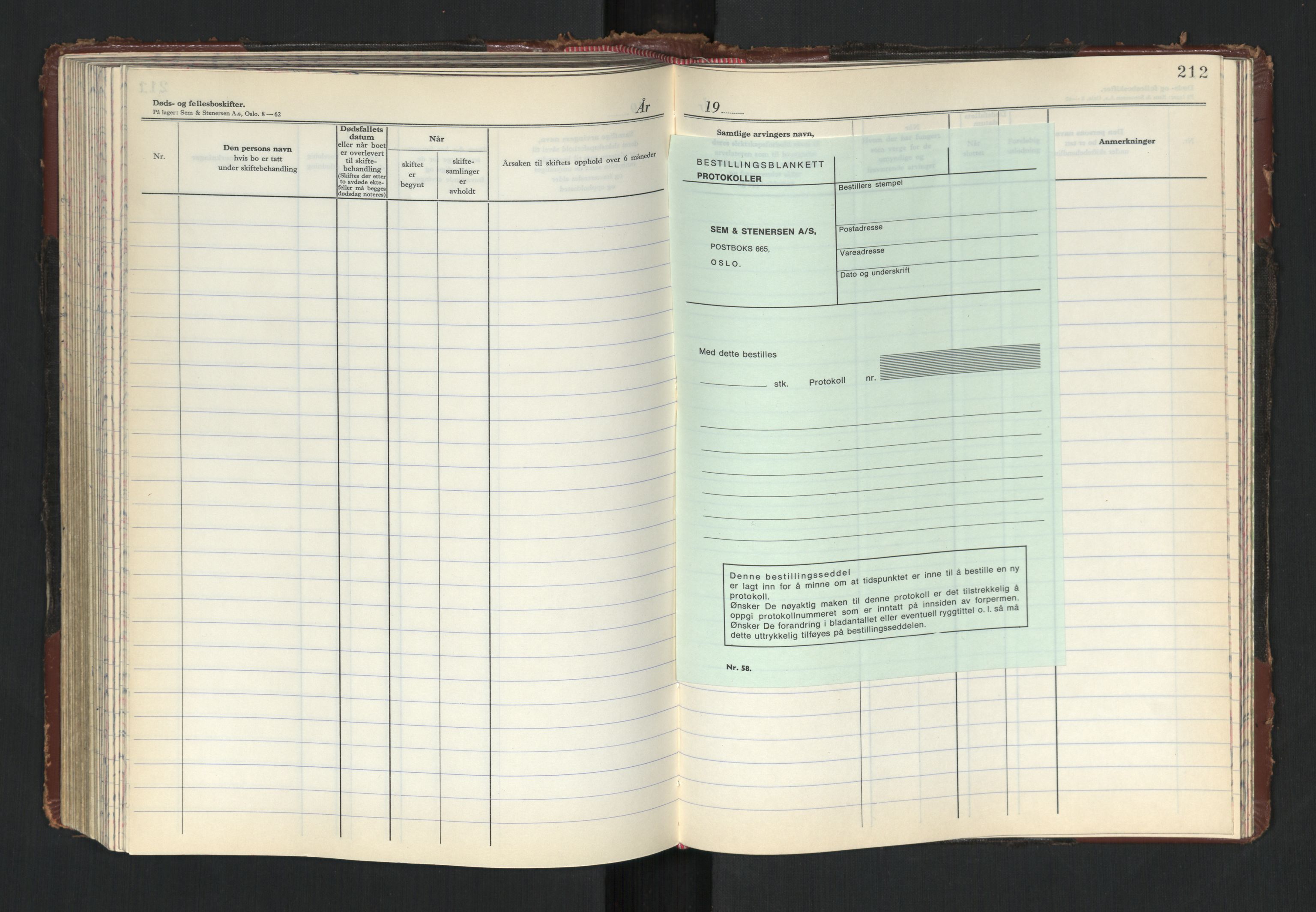 Oslo skifterett, AV/SAO-A-10383/F/Fb/Fbb/Fbbd/L0004: Skiftelister for sluttede bo - avd. III, 1968-1970, p. 212