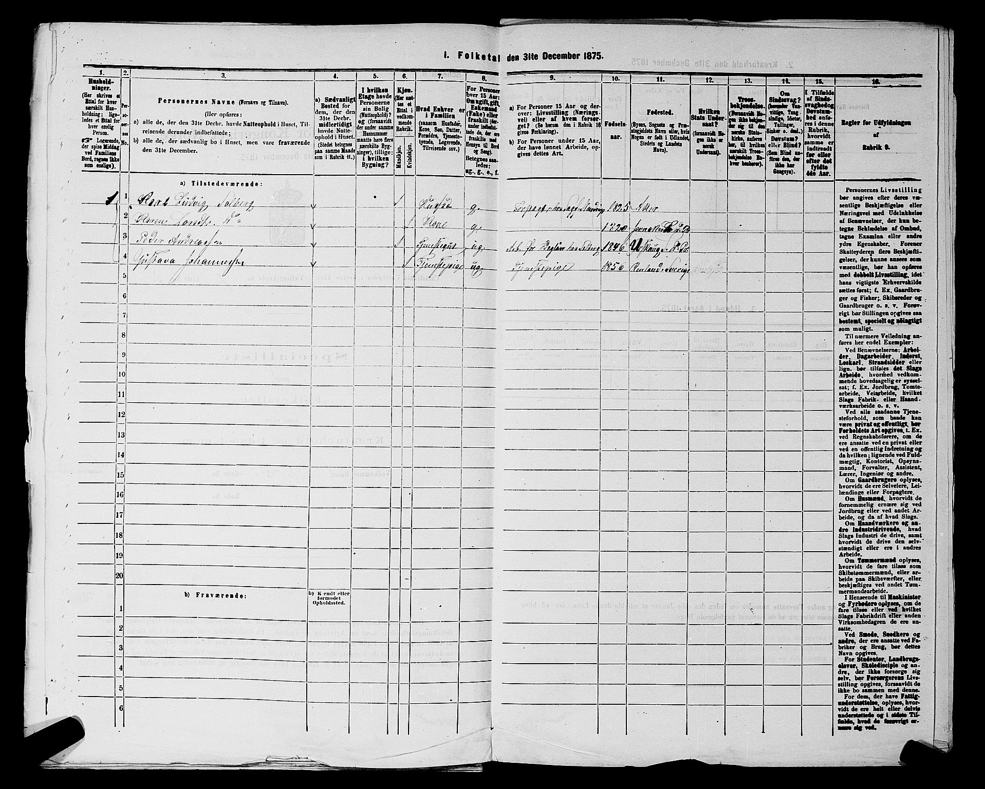 RA, 1875 census for 0218aP Vestre Aker, 1875, p. 1153