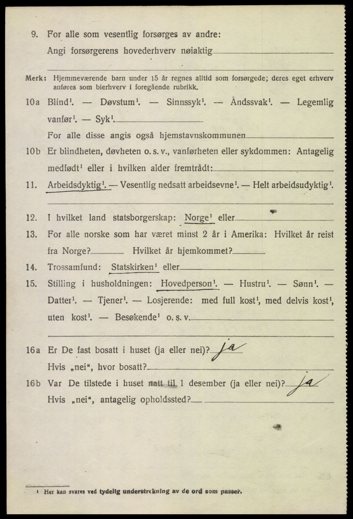 SAH, 1920 census for Skjåk, 1920, p. 2099
