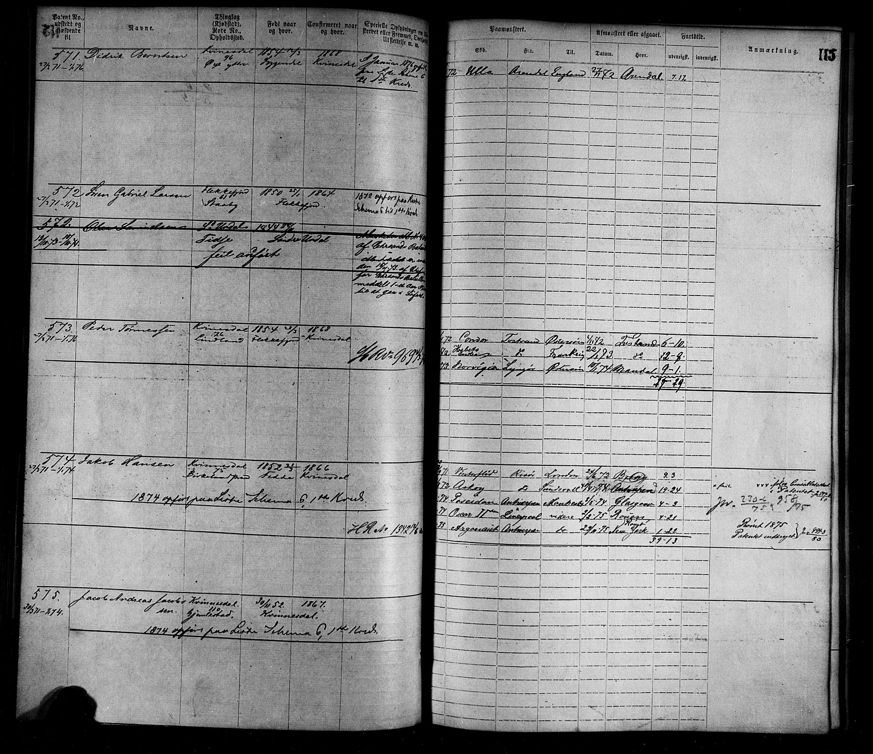 Flekkefjord mønstringskrets, AV/SAK-2031-0018/F/Fa/L0002: Annotasjonsrulle nr 1-1920 med register, N-2, 1870-1891, p. 139