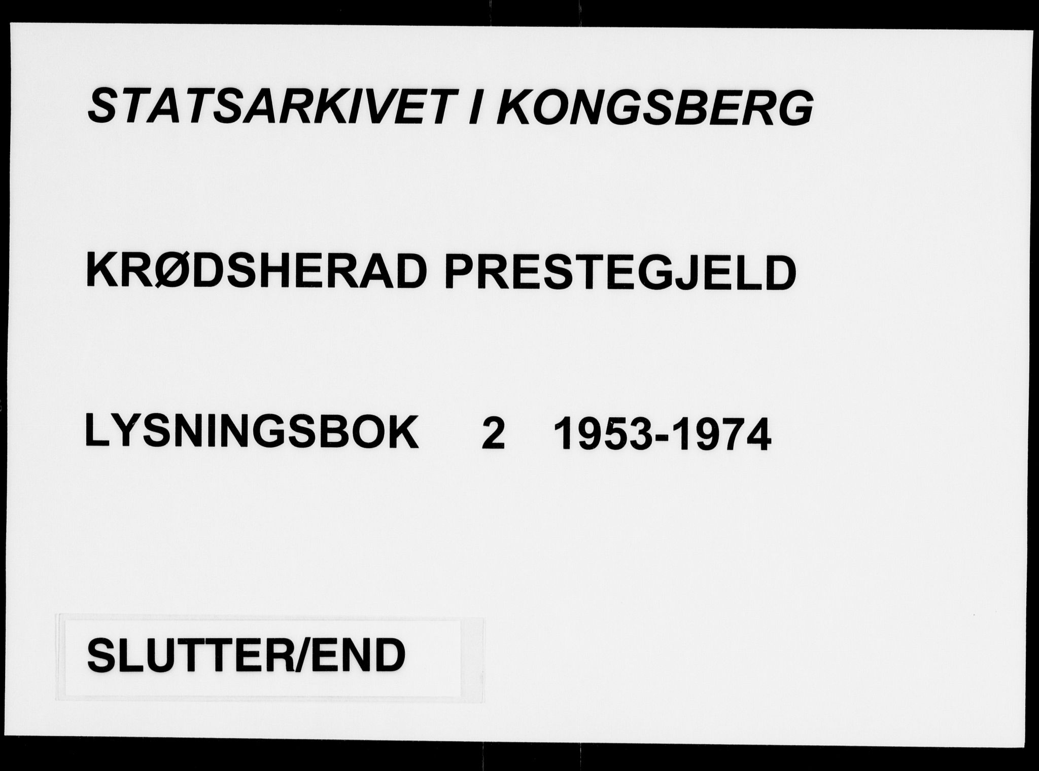 Krødsherad kirkebøker, AV/SAKO-A-19/H/Ha/L0002: Banns register no. 2, 1953-1974