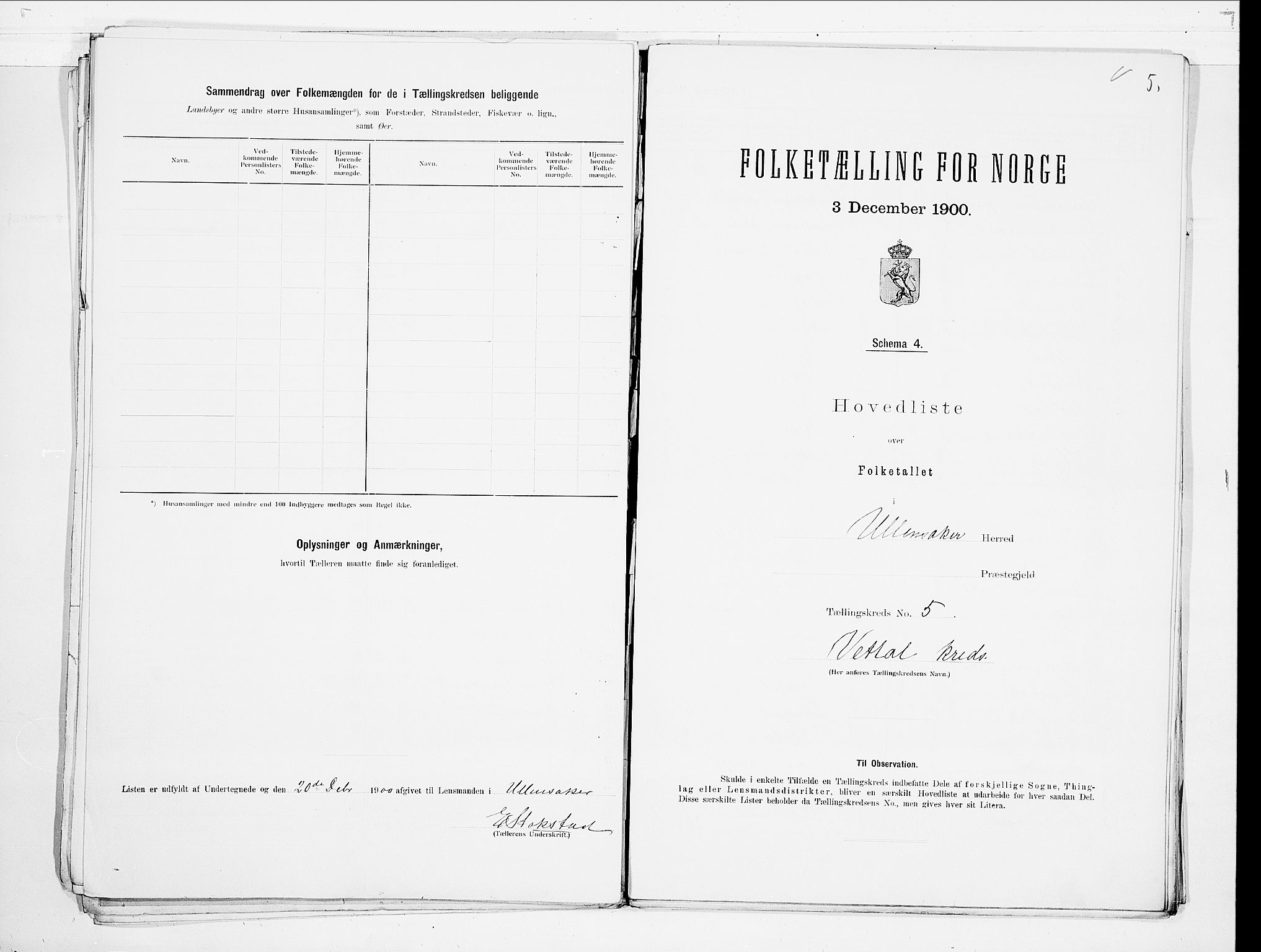 SAO, 1900 census for Ullensaker, 1900, p. 12