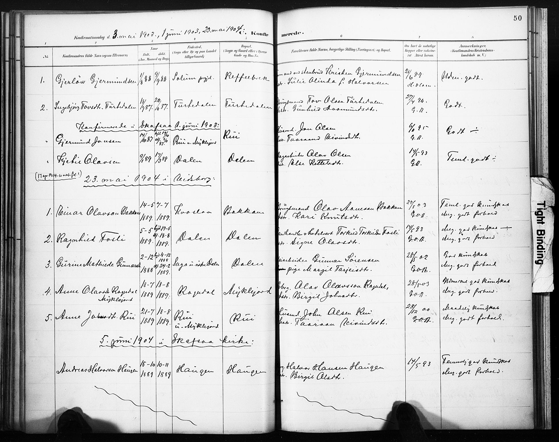 Lårdal kirkebøker, SAKO/A-284/F/Fb/L0002: Parish register (official) no. II 2, 1887-1918, p. 50