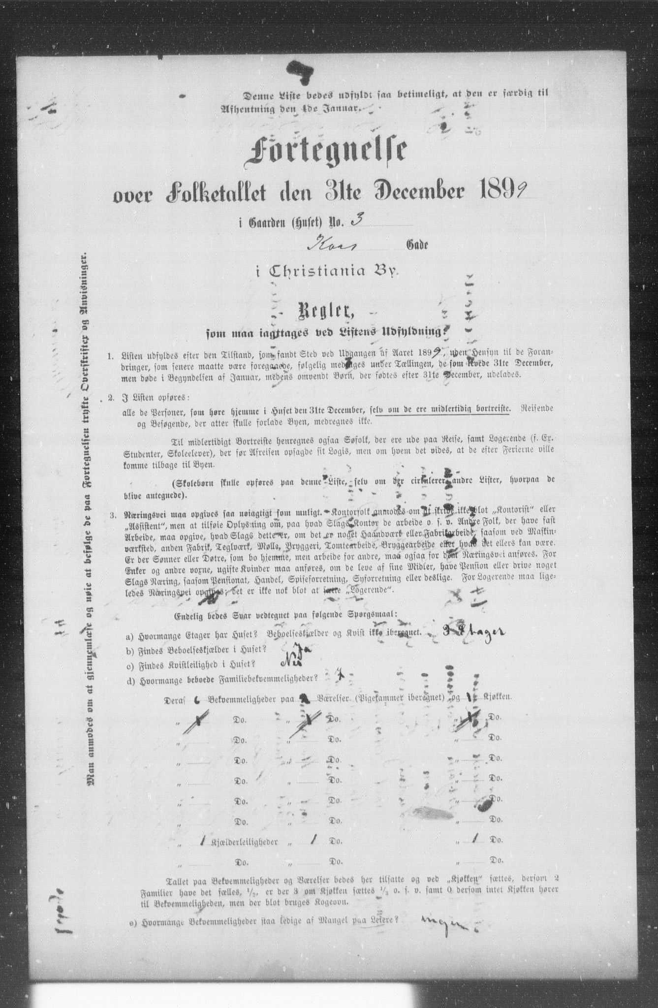 OBA, Municipal Census 1899 for Kristiania, 1899, p. 6960