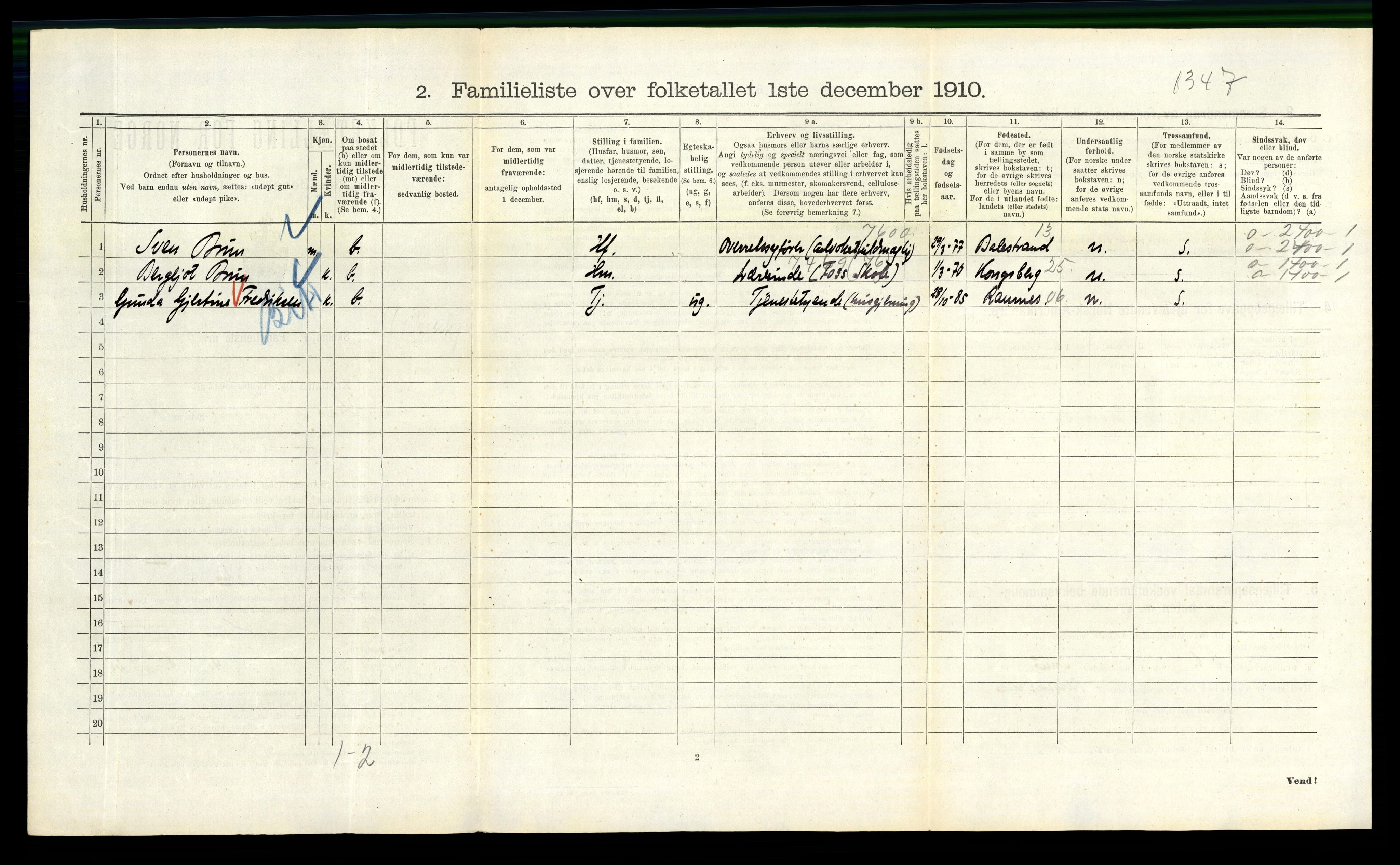 RA, 1910 census for Kristiania, 1910, p. 56250