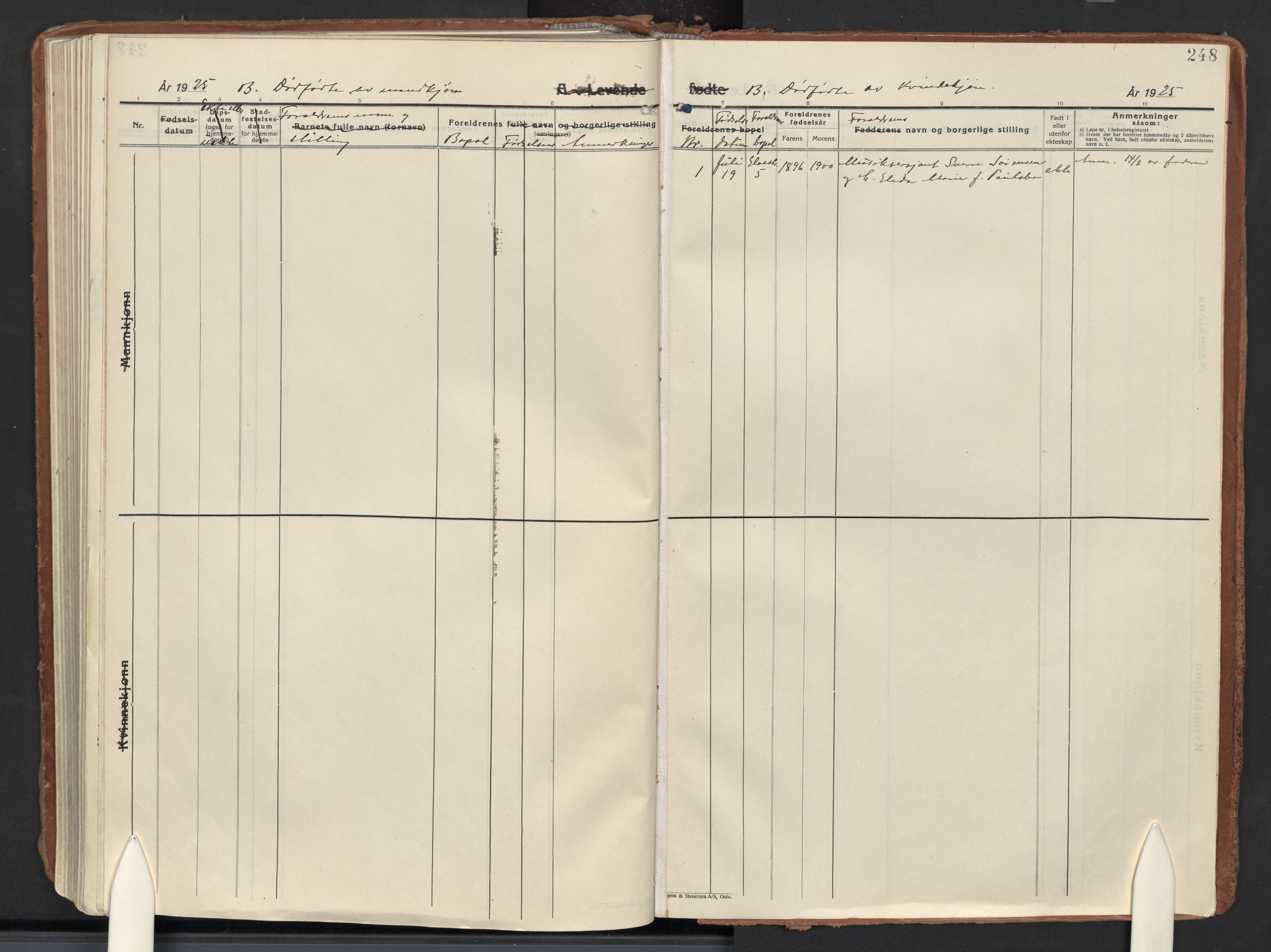 Halden prestekontor Kirkebøker, SAO/A-10909/F/Fa/L0019: Parish register (official) no. I 19, 1925-1948, p. 248