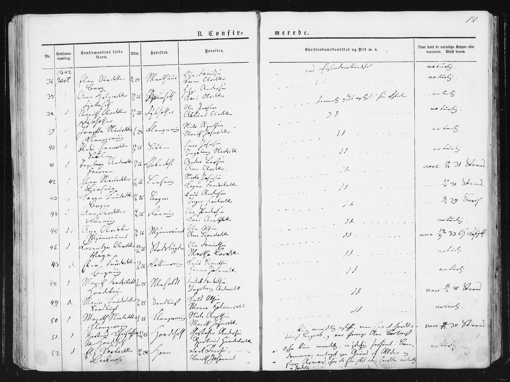 Ministerialprotokoller, klokkerbøker og fødselsregistre - Sør-Trøndelag, SAT/A-1456/630/L0493: Parish register (official) no. 630A06, 1841-1851, p. 131