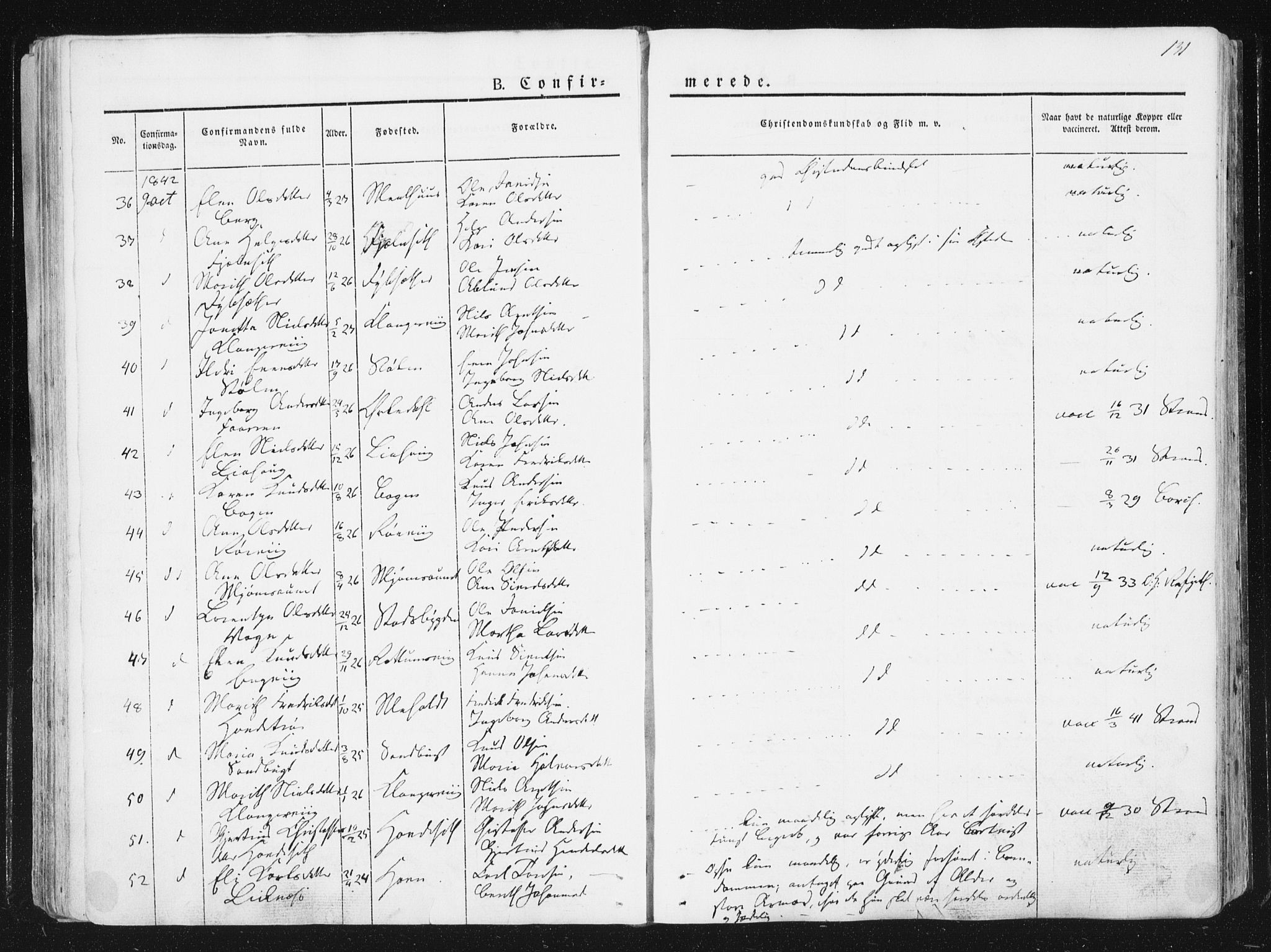 Ministerialprotokoller, klokkerbøker og fødselsregistre - Sør-Trøndelag, AV/SAT-A-1456/630/L0493: Parish register (official) no. 630A06, 1841-1851, p. 131