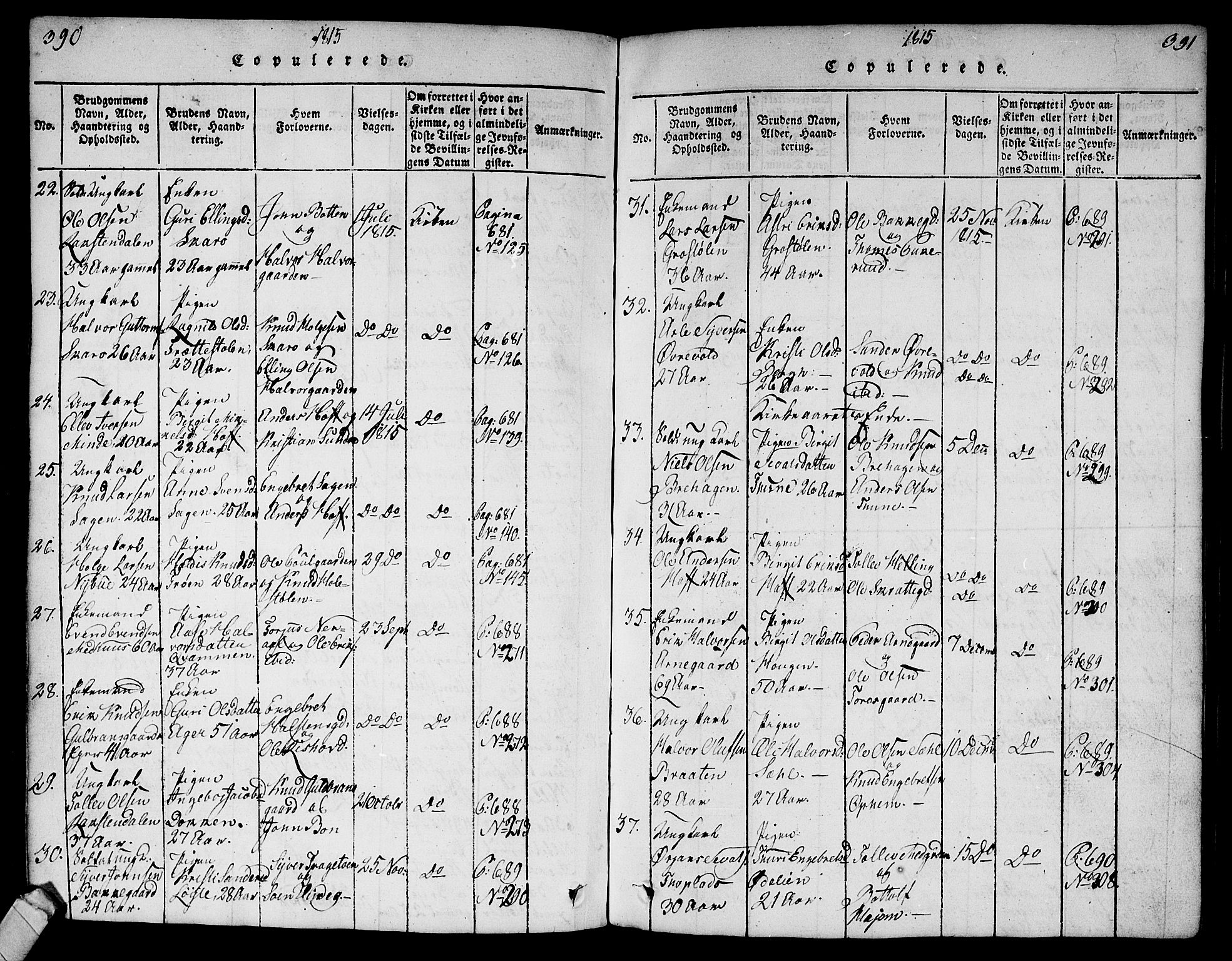 Ål kirkebøker, SAKO/A-249/G/Ga/L0001: Parish register (copy) no. 1, 1815-1829, p. 390-391