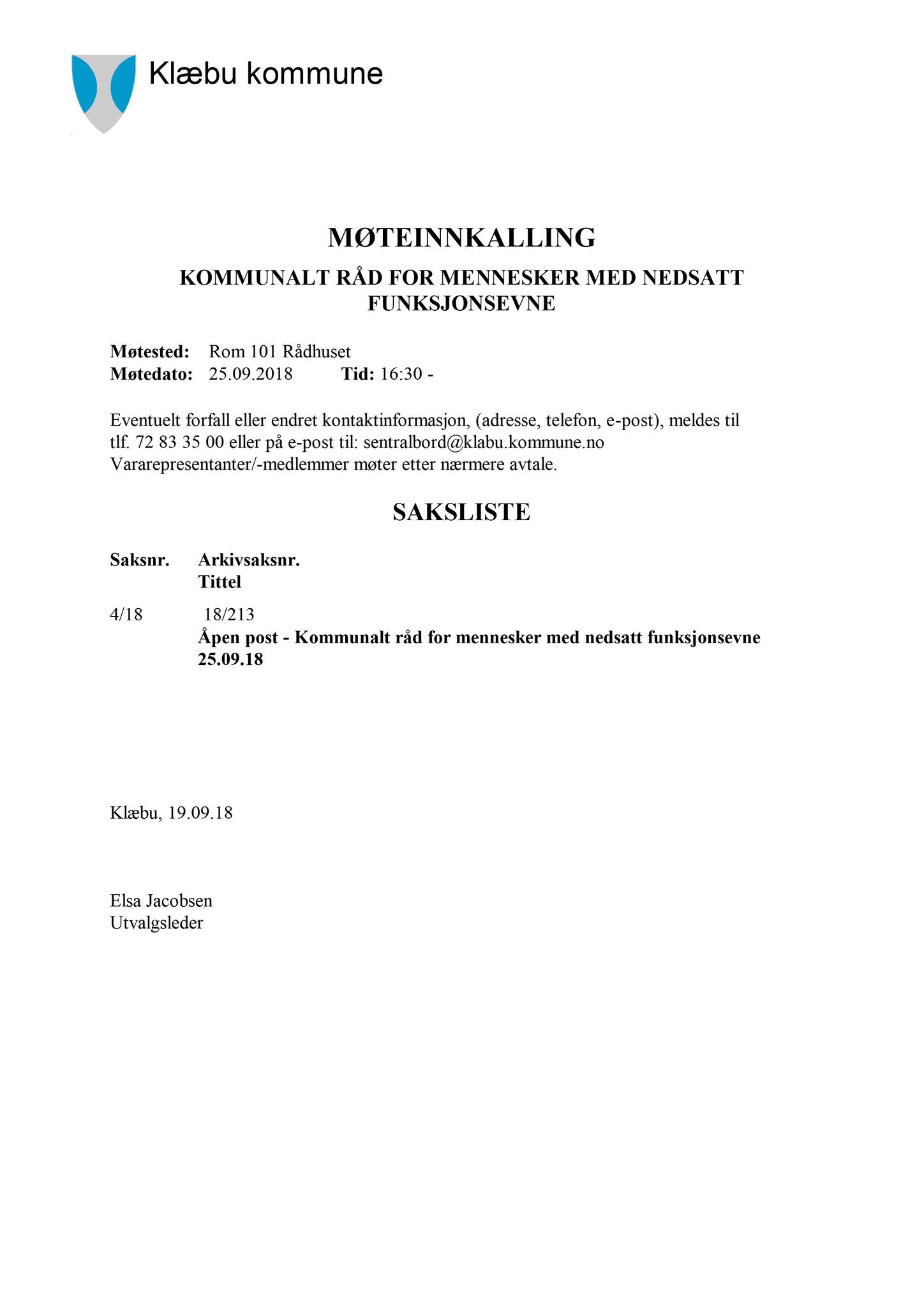 Klæbu Kommune, TRKO/KK/08-KMNF/L008: Kommunalt råd for mennesker med nedsatt funksjonsevne - Møteoversikt, 2018, p. 17