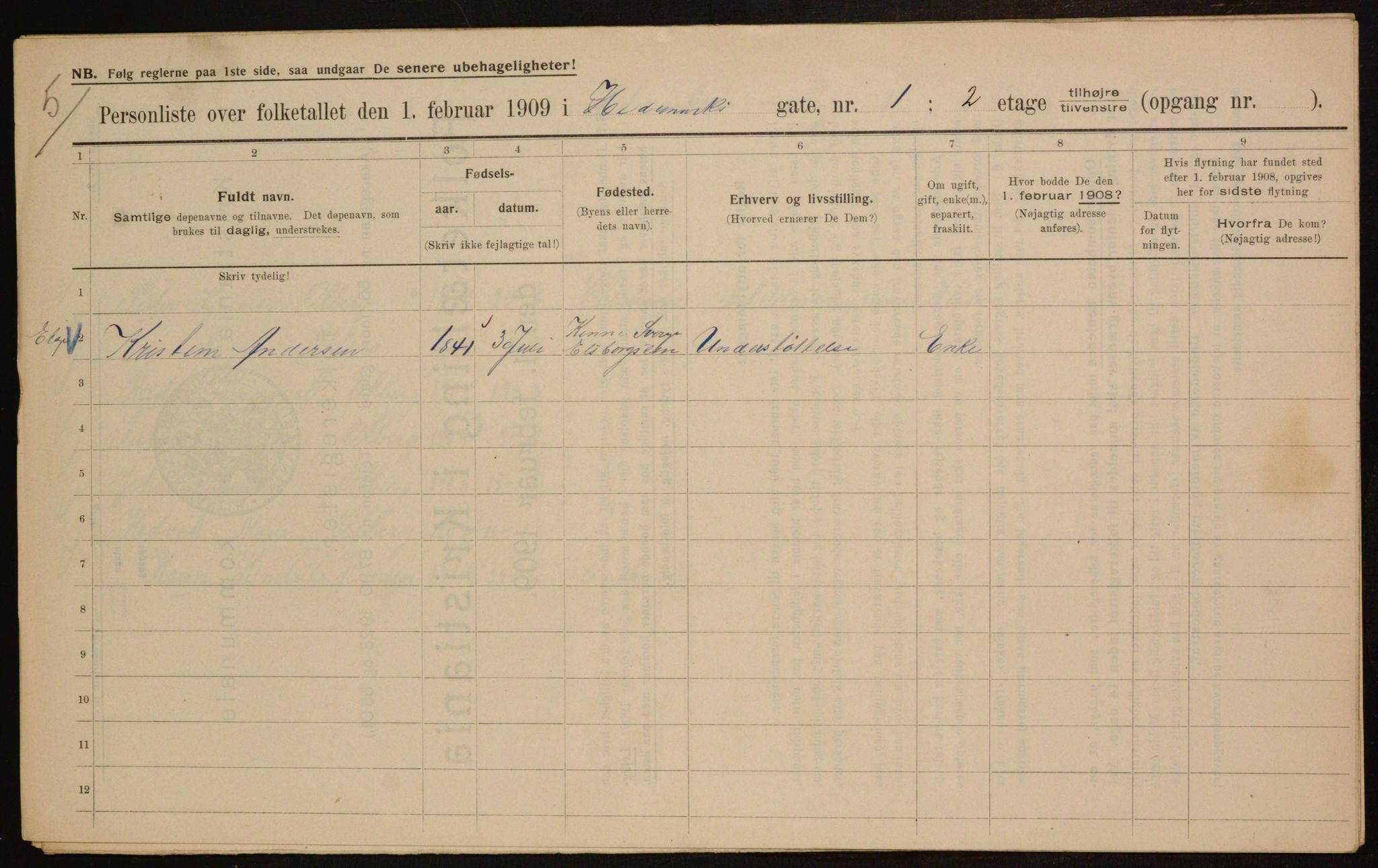 OBA, Municipal Census 1909 for Kristiania, 1909, p. 32367