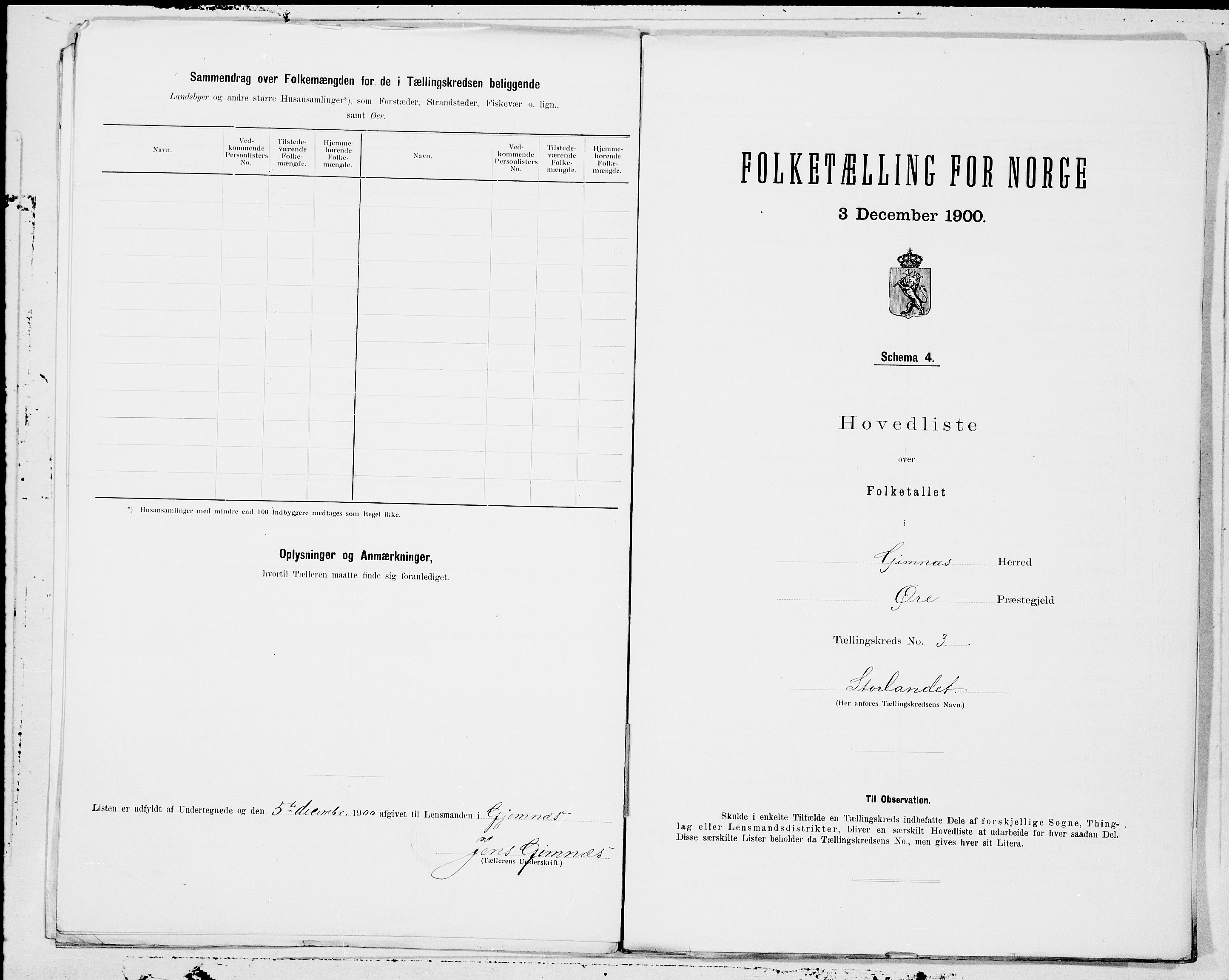 SAT, 1900 census for Gjemnes, 1900, p. 6