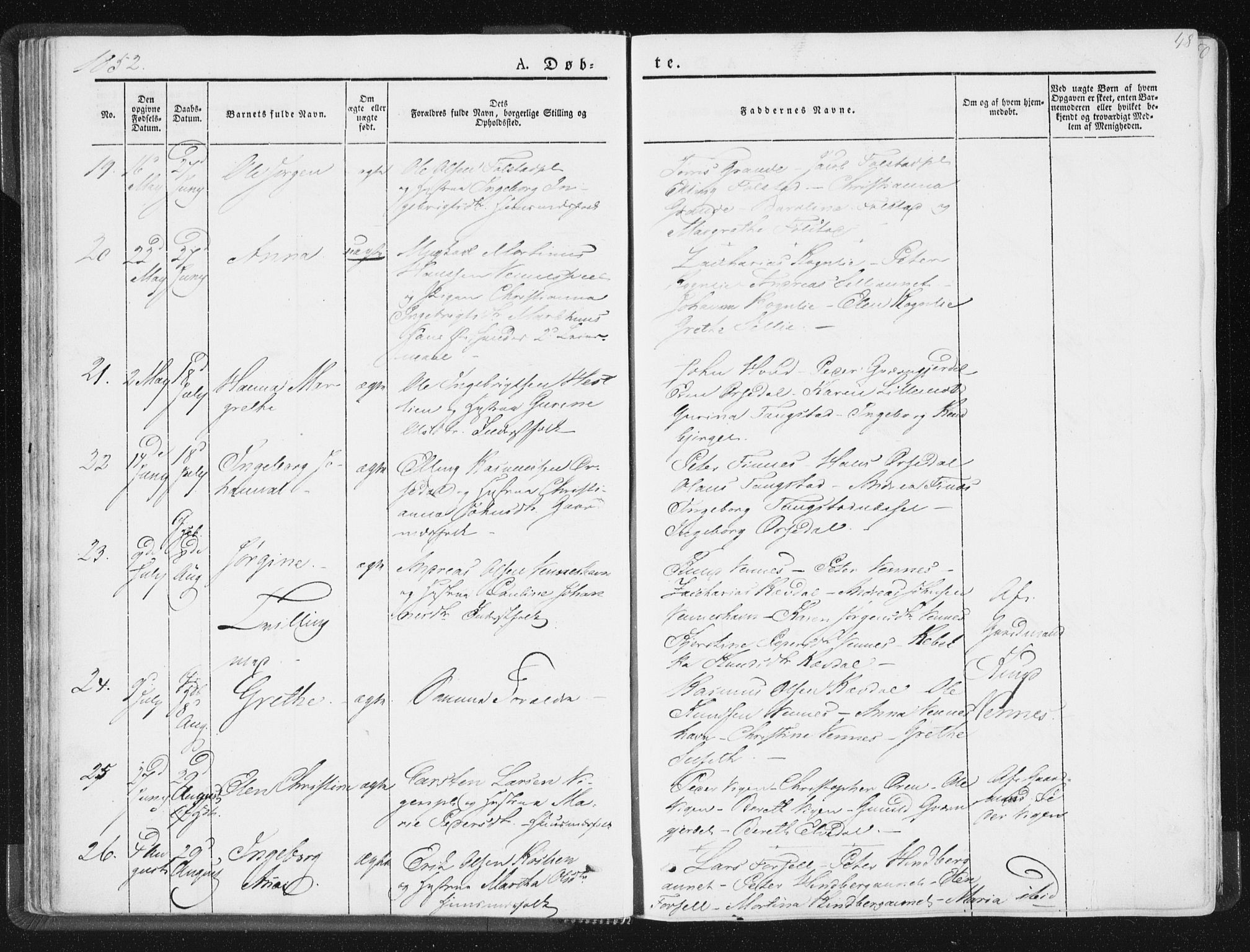Ministerialprotokoller, klokkerbøker og fødselsregistre - Nord-Trøndelag, SAT/A-1458/744/L0418: Parish register (official) no. 744A02, 1843-1866, p. 48