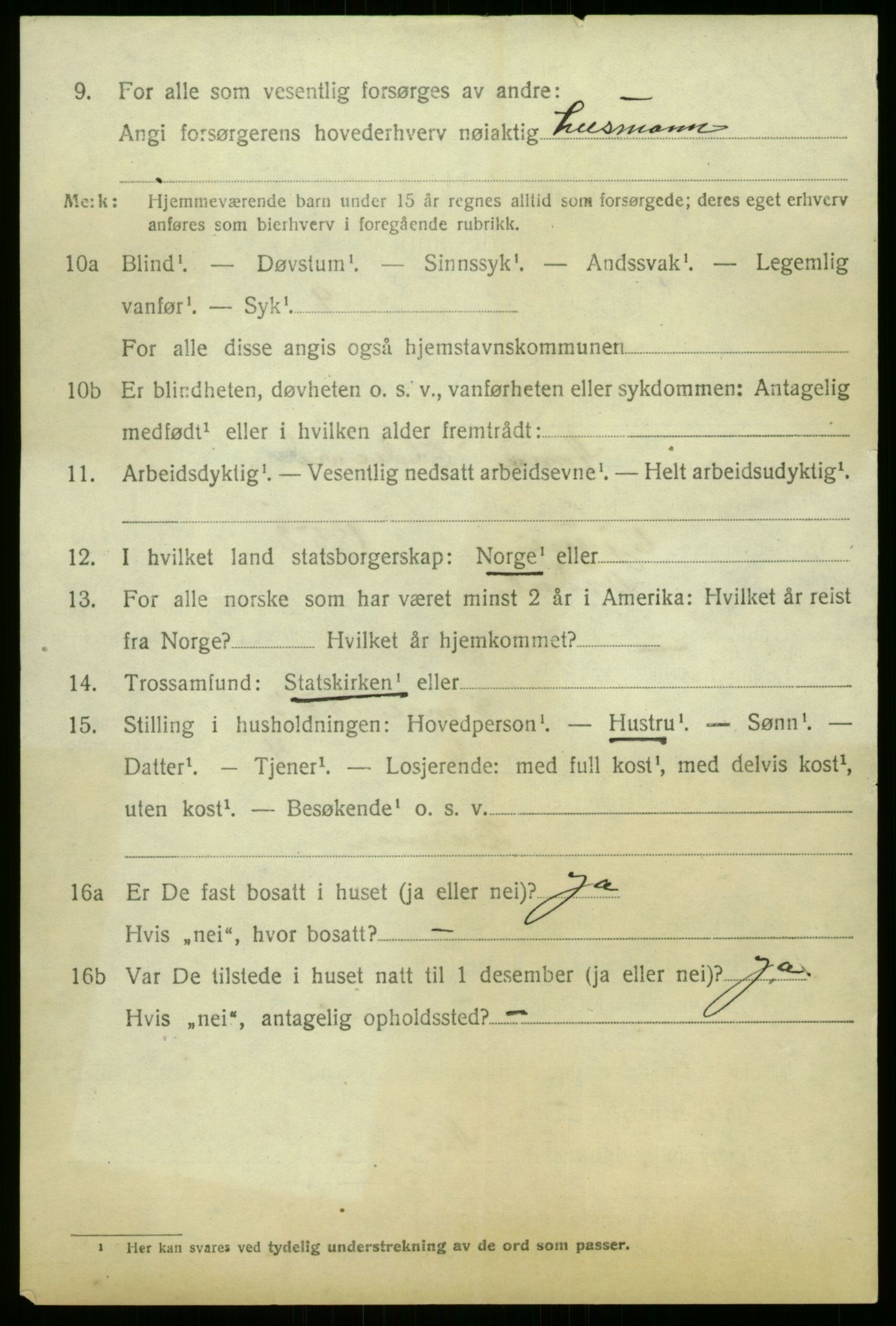 SAB, 1920 census for Årdal, 1920, p. 1504