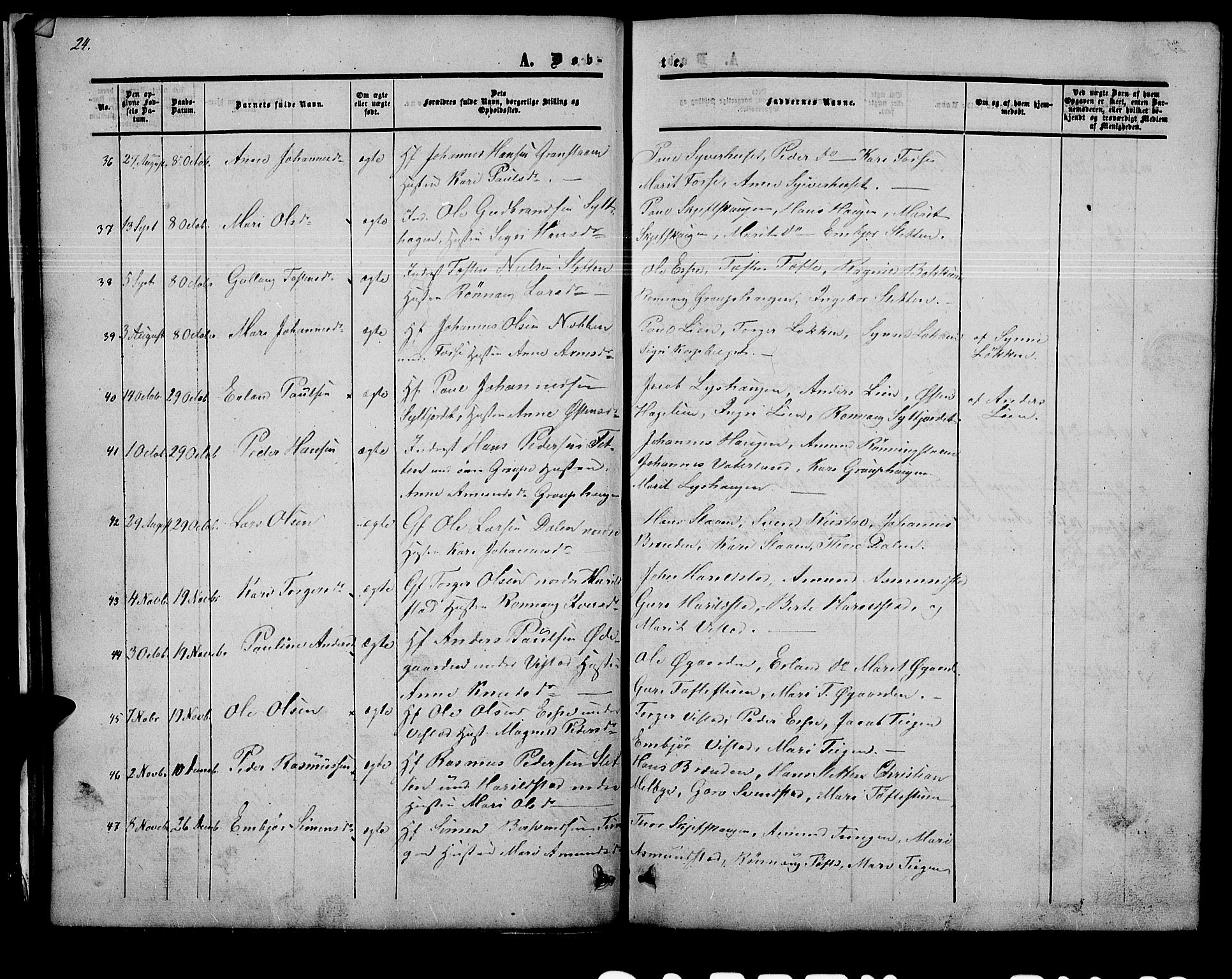 Nord-Fron prestekontor, SAH/PREST-080/H/Ha/Hab/L0002: Parish register (copy) no. 2, 1851-1883, p. 24