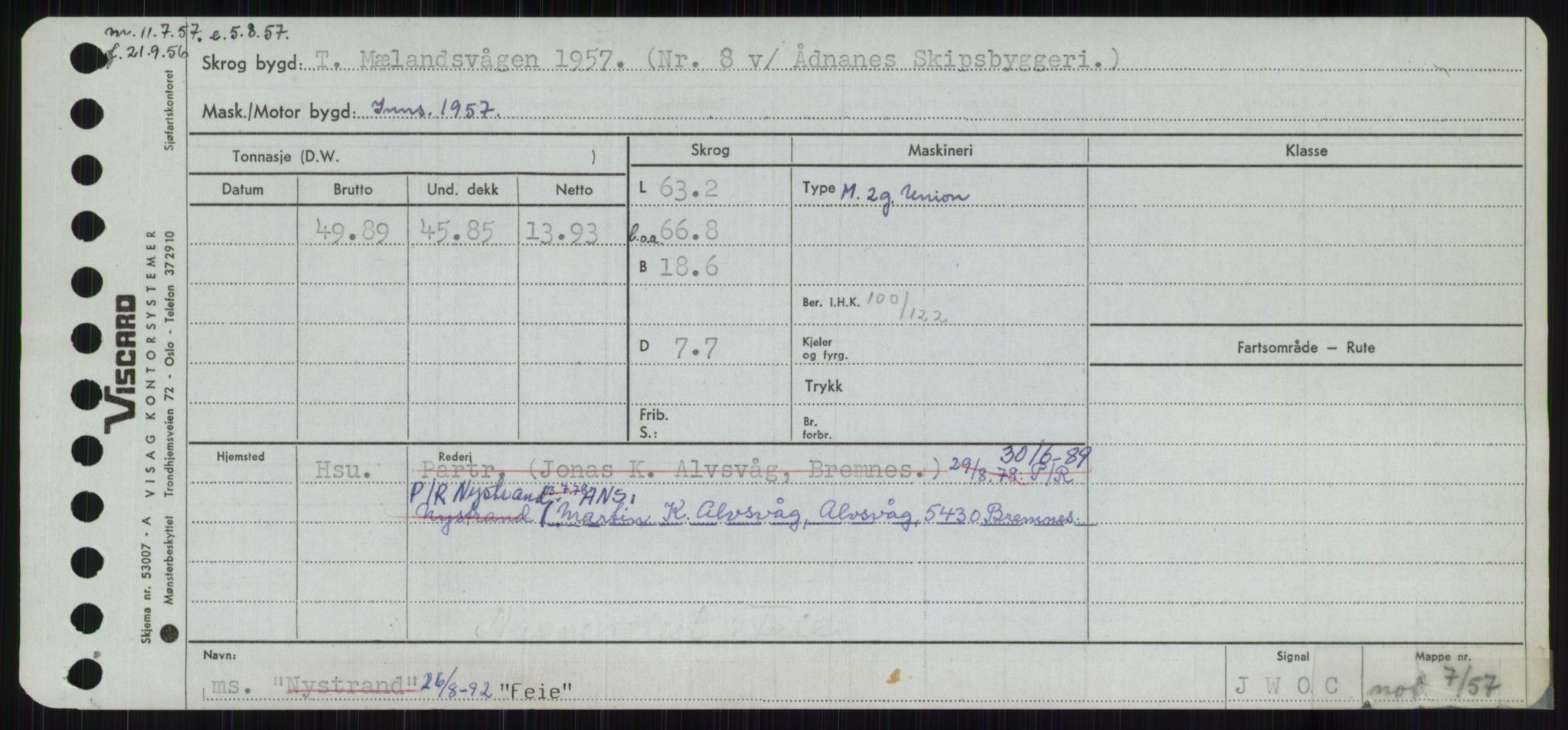 Sjøfartsdirektoratet med forløpere, Skipsmålingen, RA/S-1627/H/Ha/L0002/0001: Fartøy, Eik-Hill / Fartøy, Eik-F, p. 363