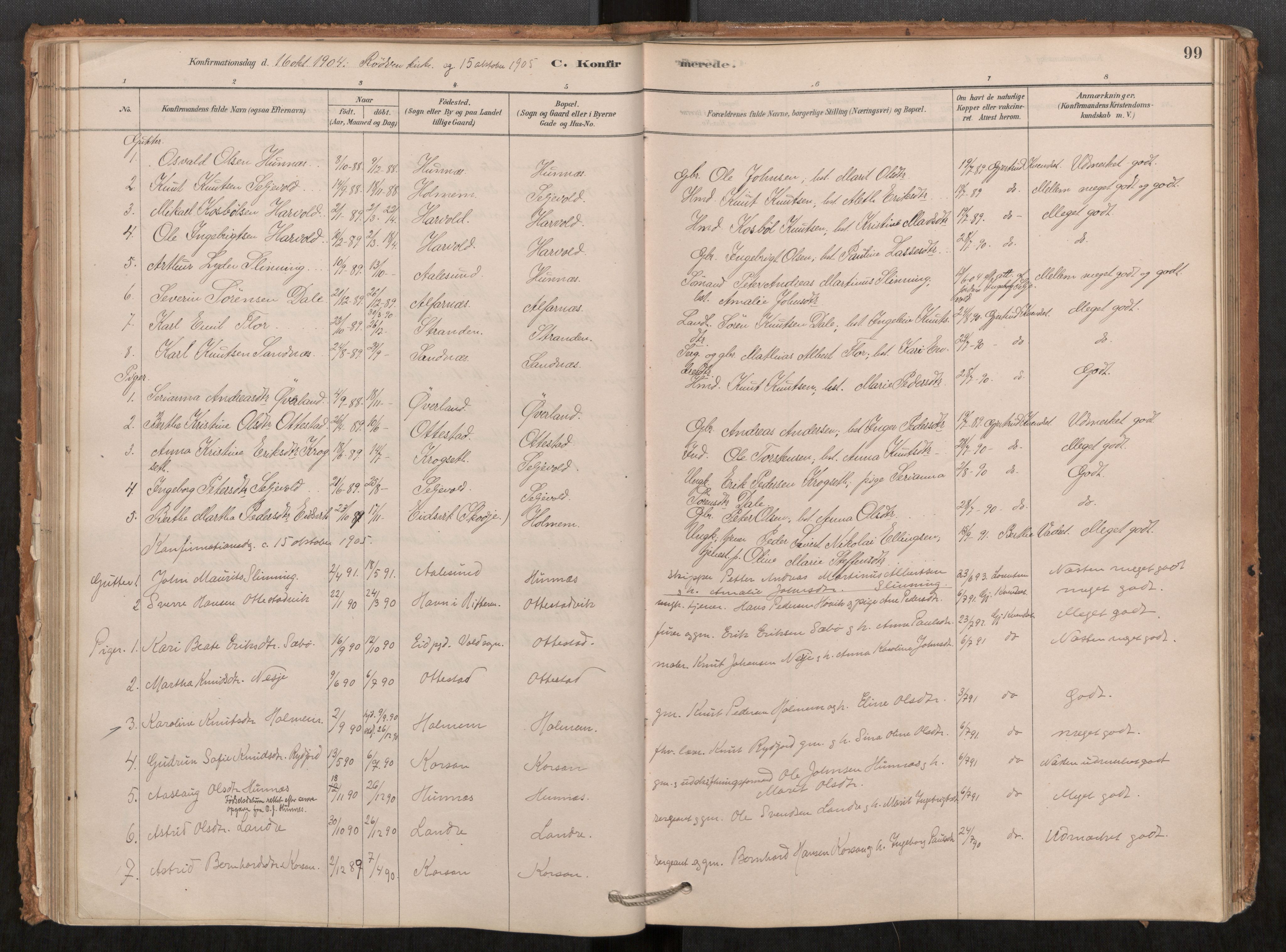 Ministerialprotokoller, klokkerbøker og fødselsregistre - Møre og Romsdal, SAT/A-1454/548/L0615: Parish register (official) no. 548A02, 1878-1906, p. 99