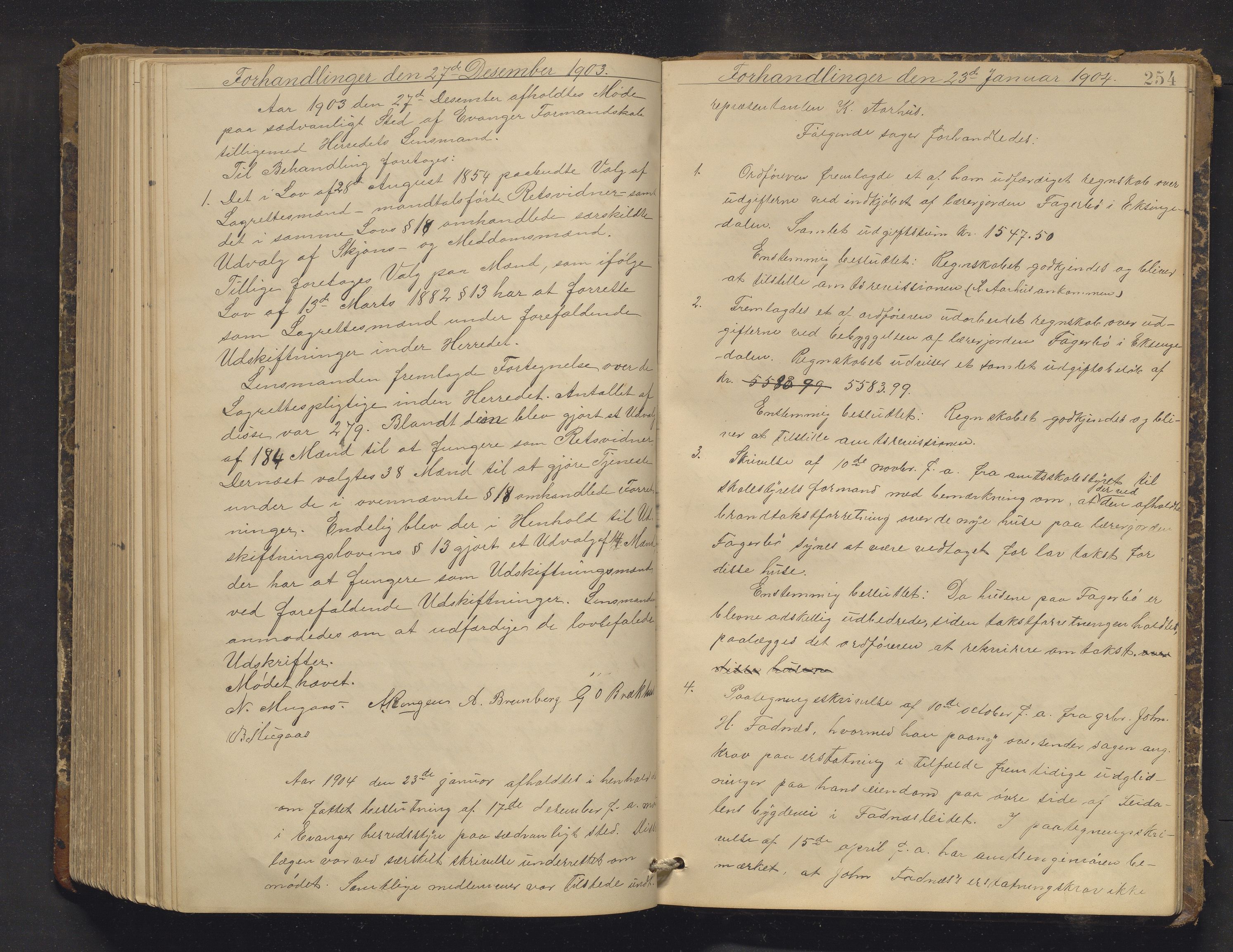 Evanger kommune. Formannskapet , IKAH/1237-021/A/Aa/L0002: Møtebok for Evanger formannskap og heradsstyre, 1895-1904, p. 254