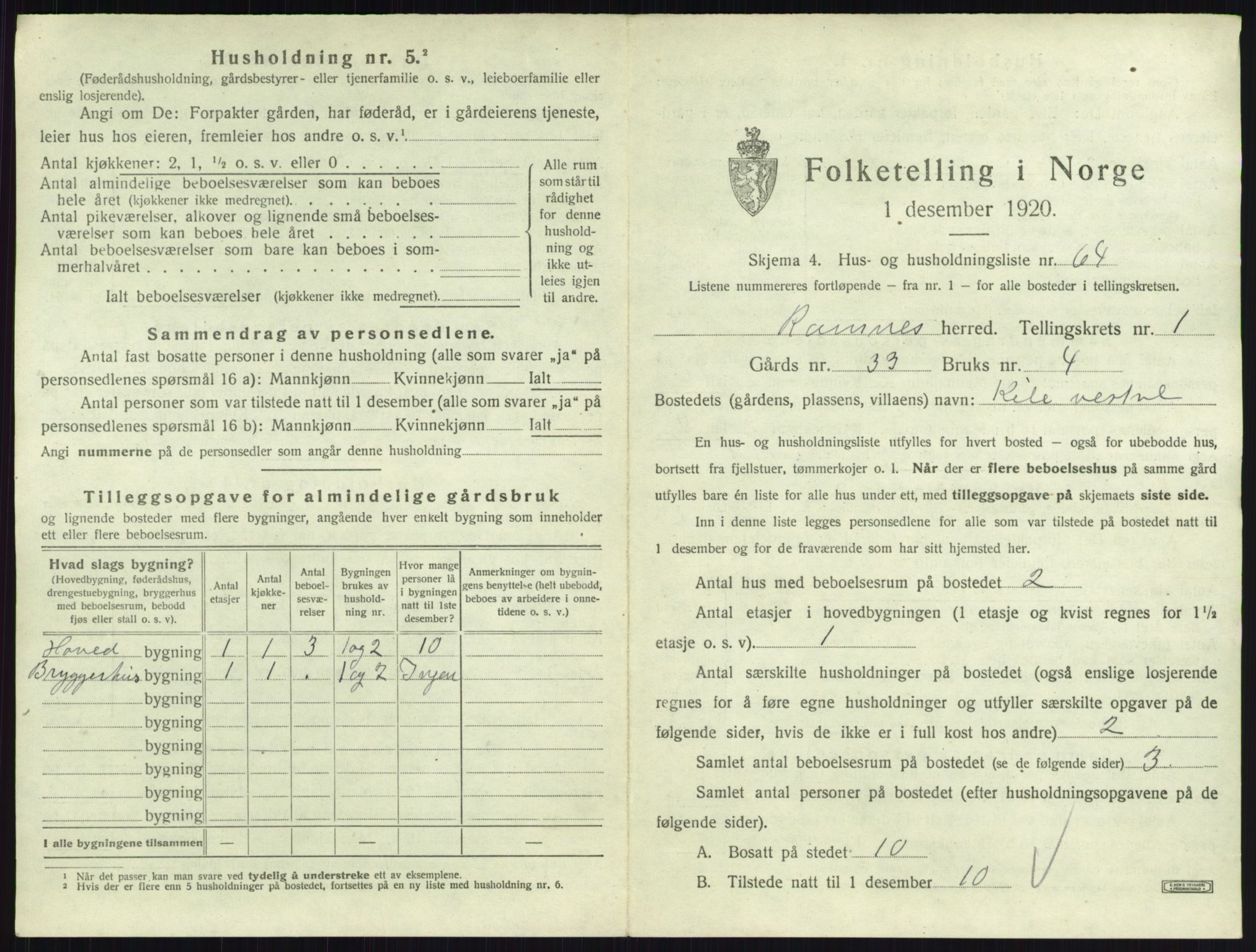 SAKO, 1920 census for Ramnes, 1920, p. 159