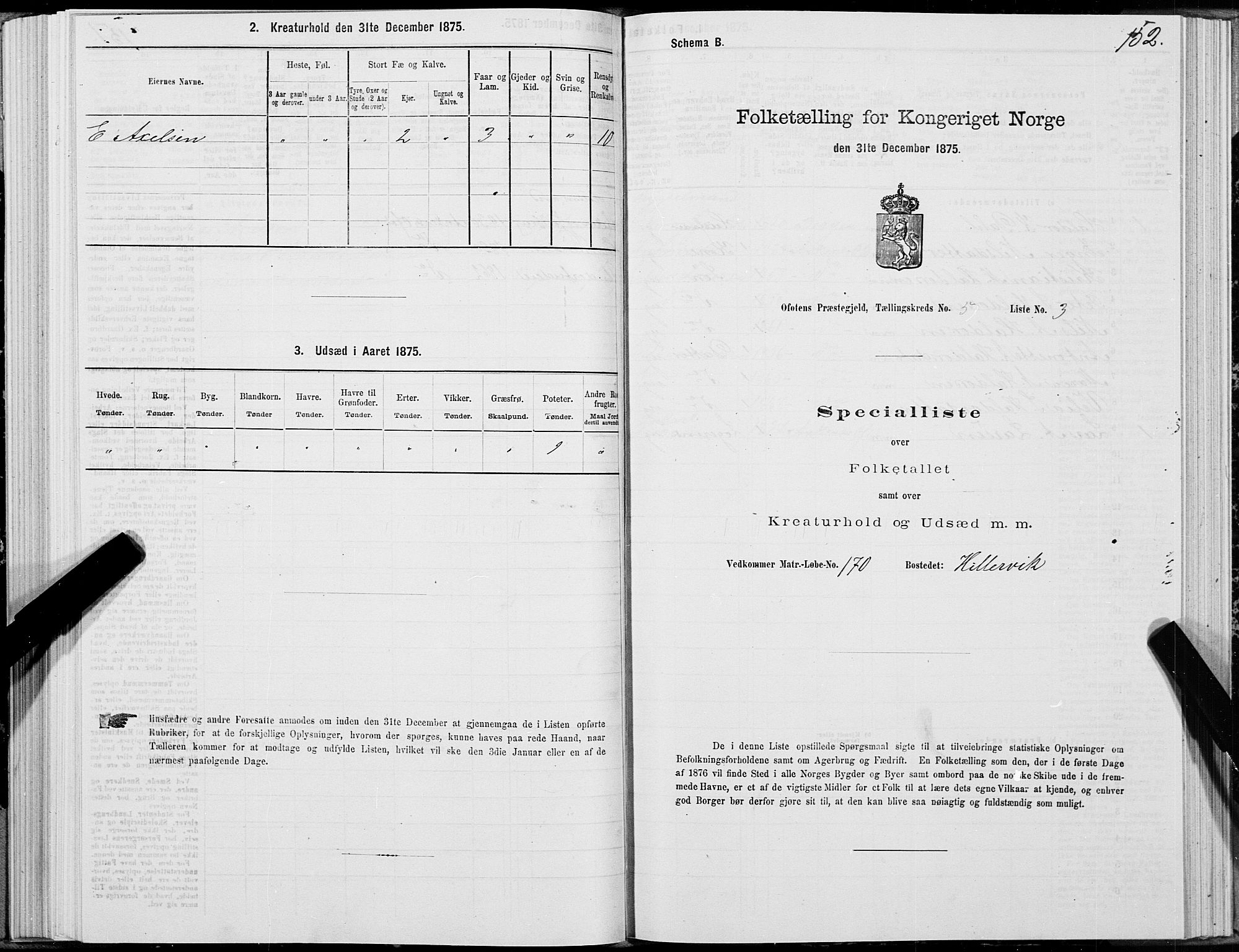 SAT, 1875 census for 1853P Ofoten, 1875, p. 3152