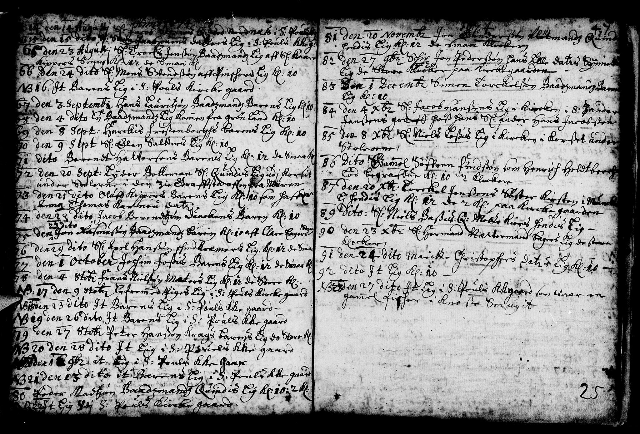 Nykirken Sokneprestembete, AV/SAB-A-77101/H/Haa/L0001: Parish register (official) no. A 1, 1668-1820, p. 25