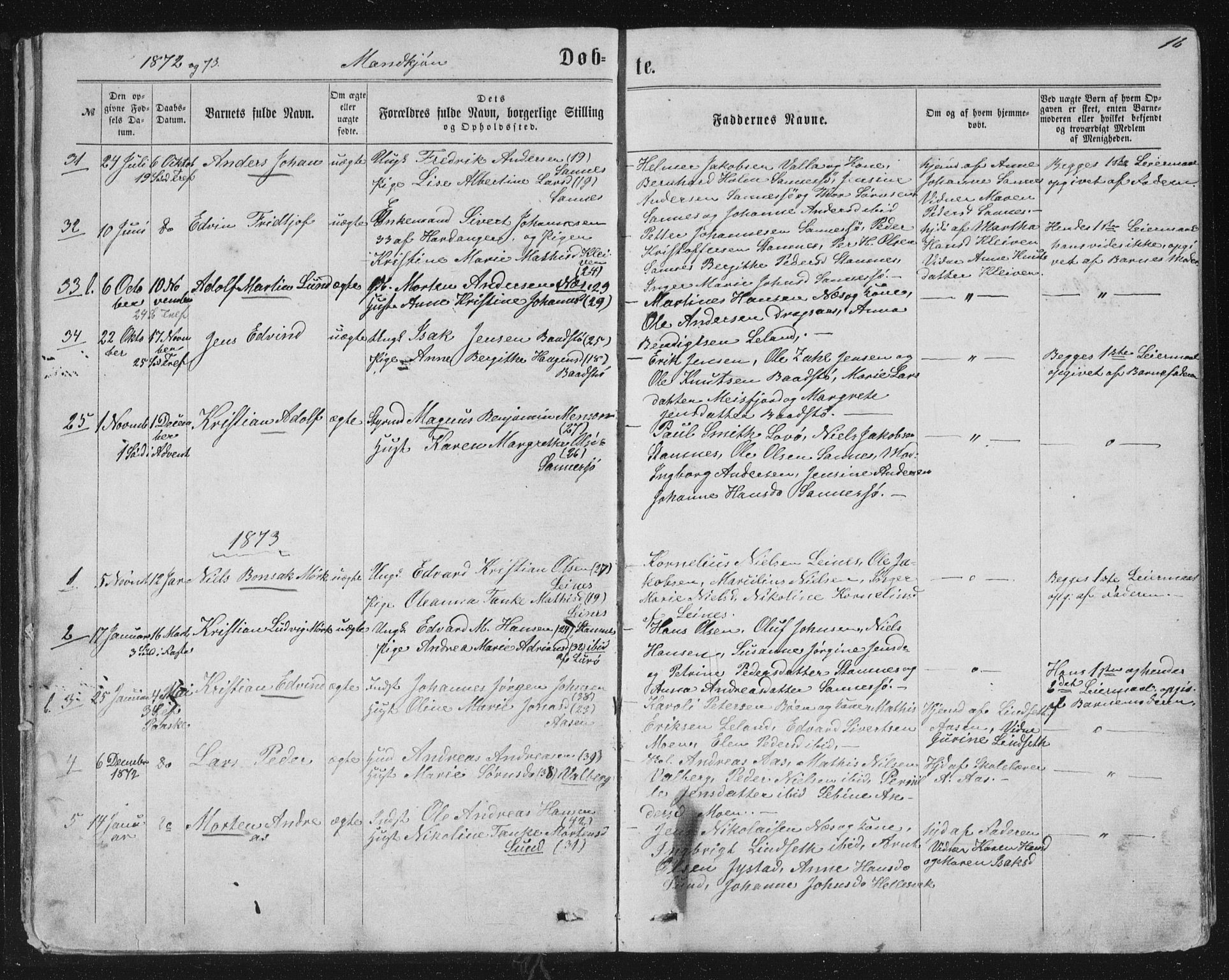 Ministerialprotokoller, klokkerbøker og fødselsregistre - Nordland, AV/SAT-A-1459/831/L0476: Parish register (copy) no. 831C03, 1866-1877, p. 16