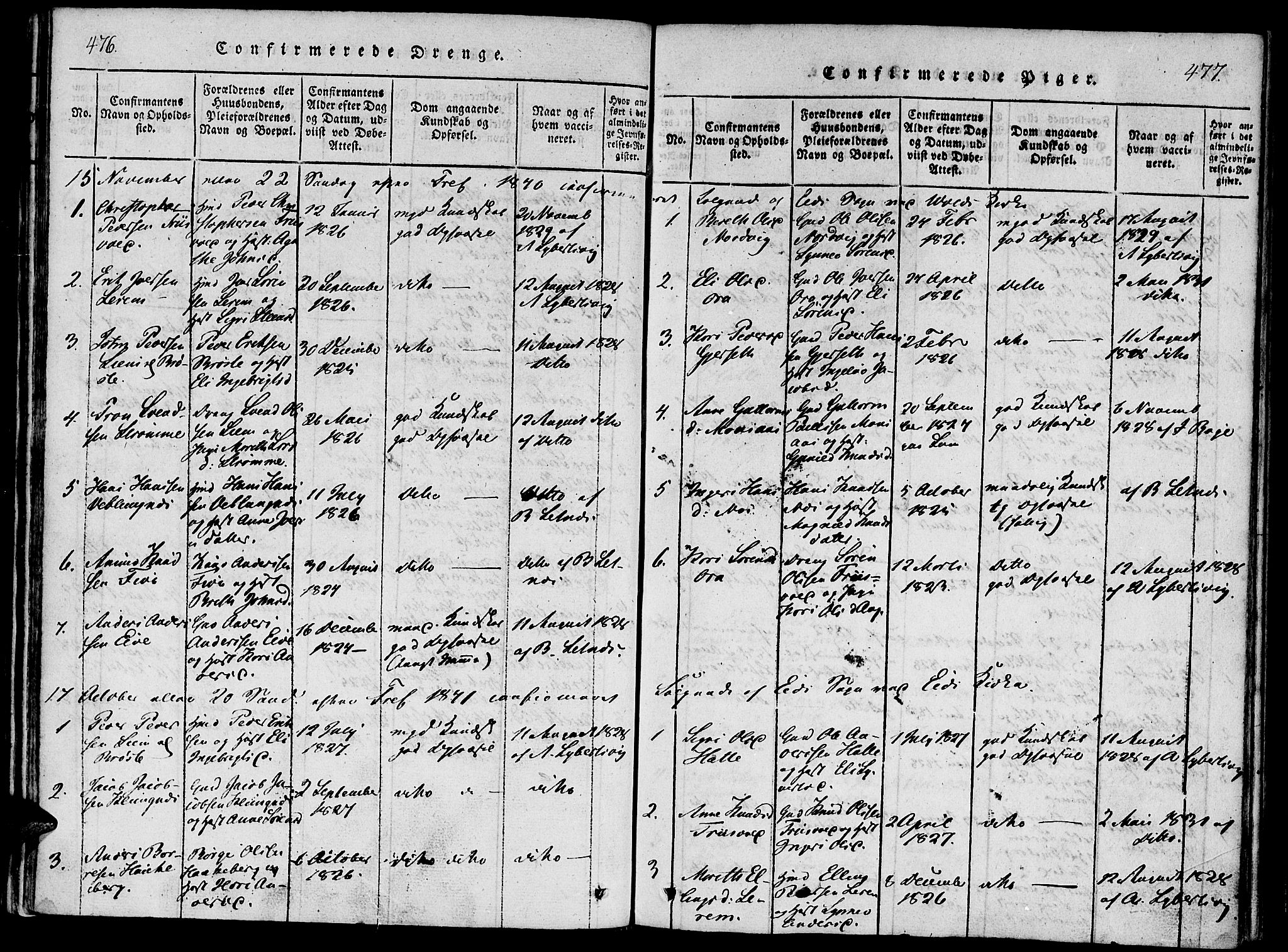 Ministerialprotokoller, klokkerbøker og fødselsregistre - Møre og Romsdal, SAT/A-1454/542/L0551: Parish register (official) no. 542A01, 1818-1853, p. 476-477