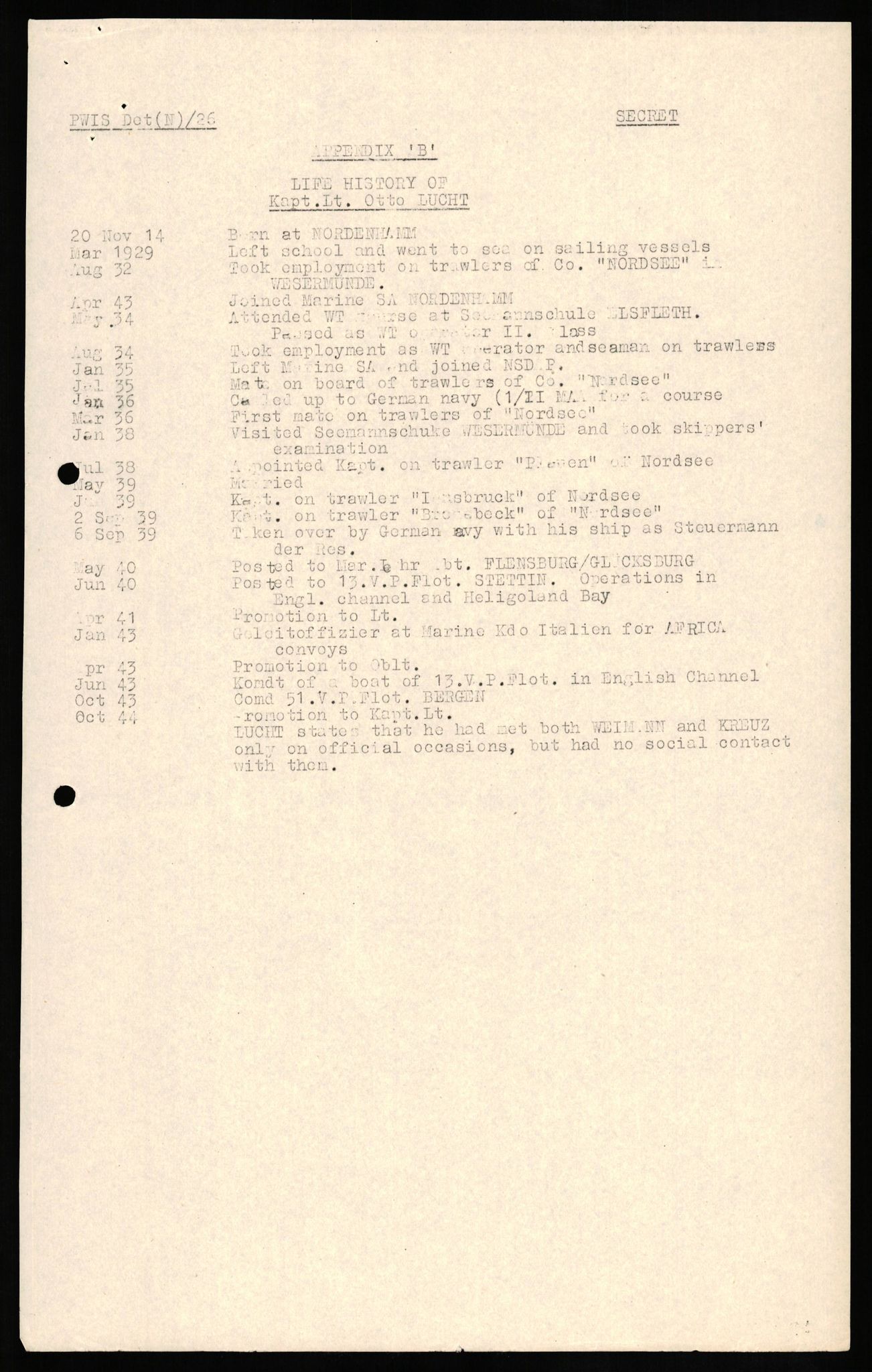 Forsvaret, Forsvarets overkommando II, RA/RAFA-3915/D/Db/L0020: CI Questionaires. Tyske okkupasjonsstyrker i Norge. Tyskere., 1945-1946, p. 359