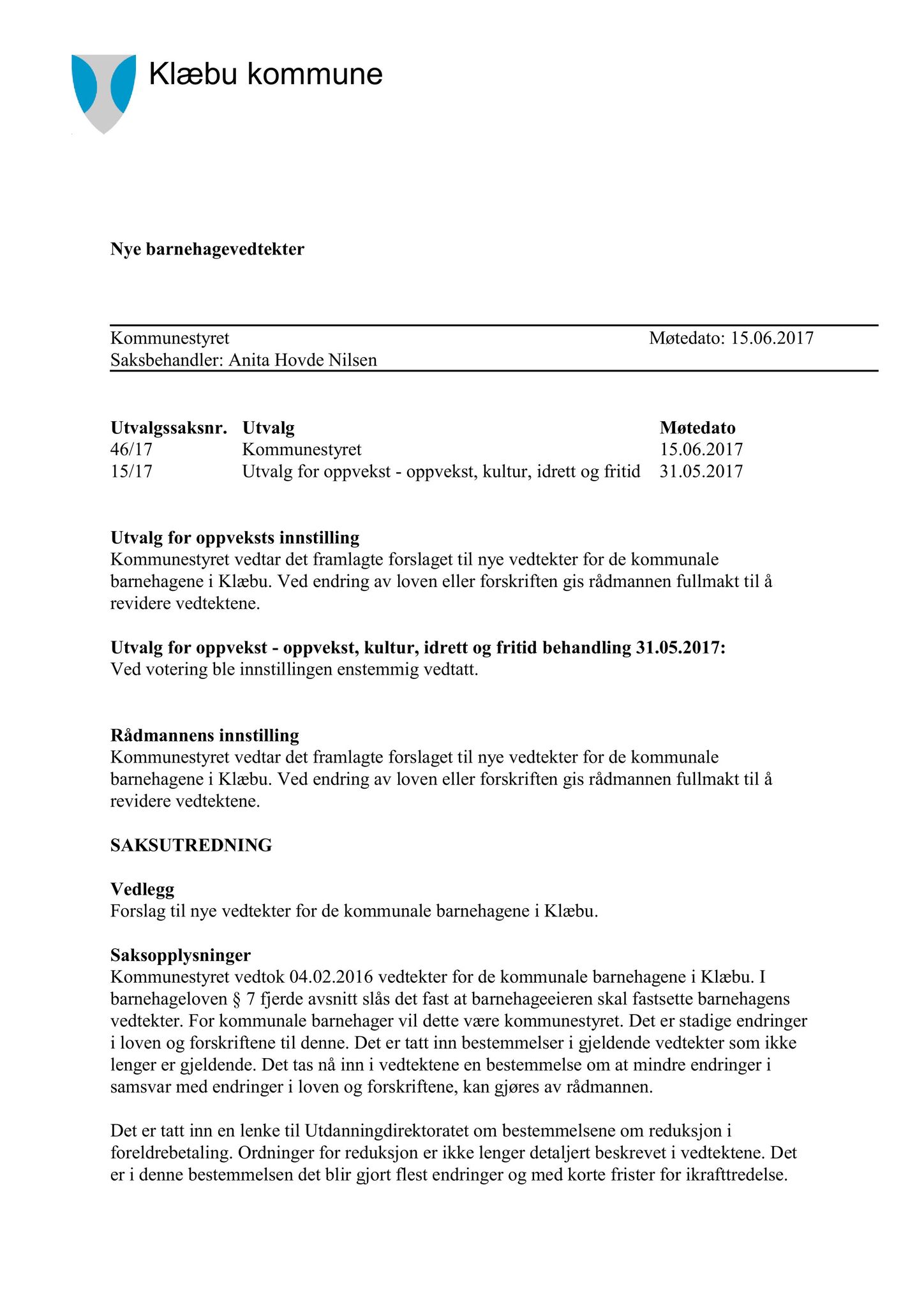 Klæbu Kommune, TRKO/KK/01-KS/L010: Kommunestyret - Møtedokumenter, 2017, p. 1280
