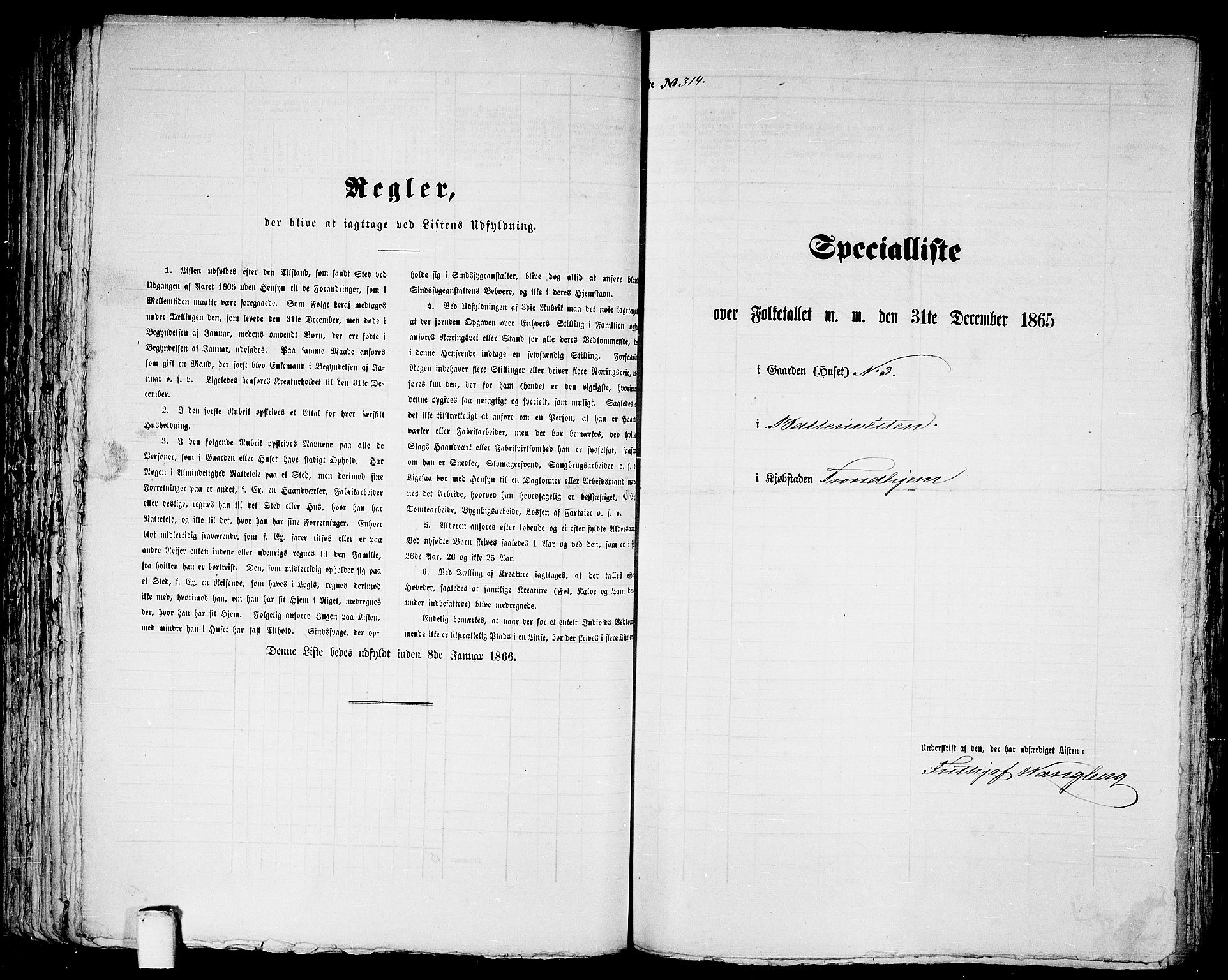 RA, 1865 census for Trondheim, 1865, p. 667