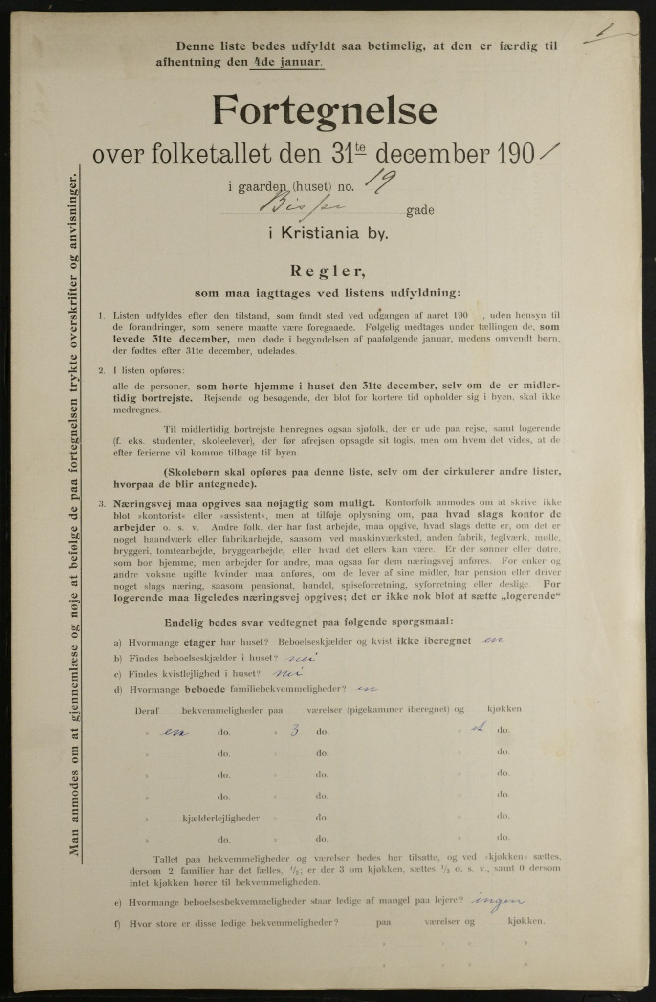 OBA, Municipal Census 1901 for Kristiania, 1901, p. 926