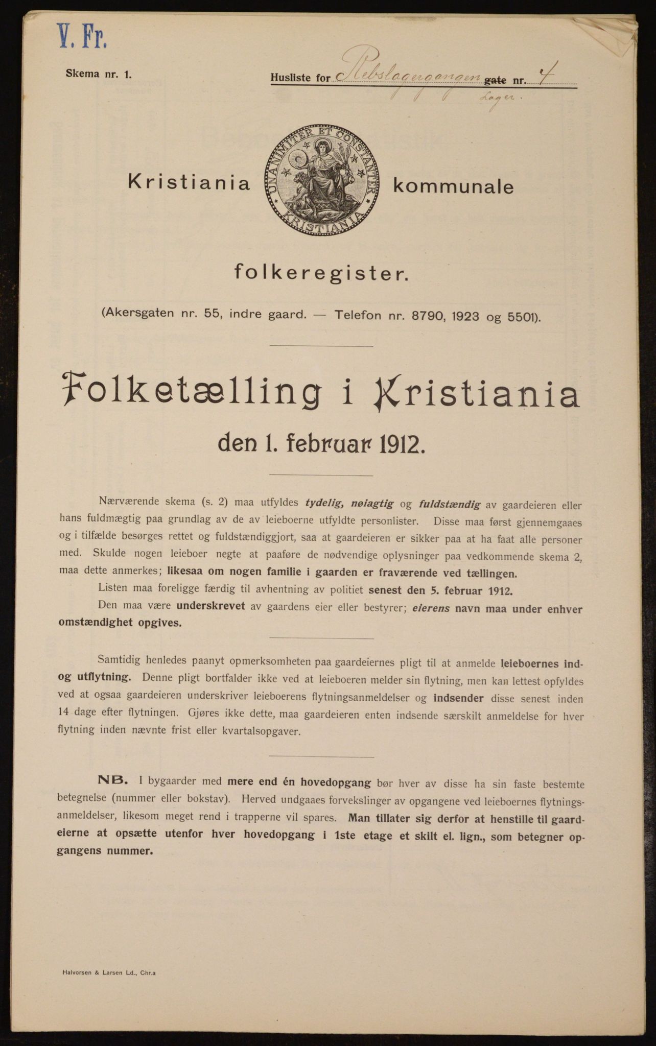 OBA, Municipal Census 1912 for Kristiania, 1912, p. 83023