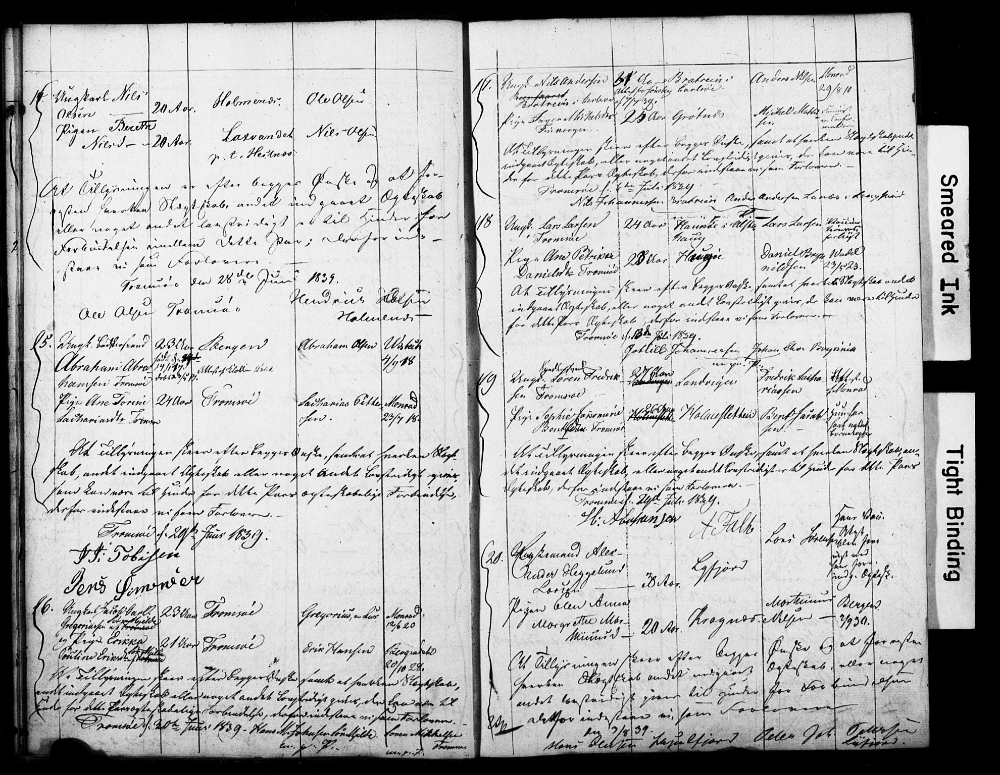 Tromsø sokneprestkontor/stiftsprosti/domprosti, AV/SATØ-S-1343/H/Hc/L0096: Banns register no. 96, 1838-1851