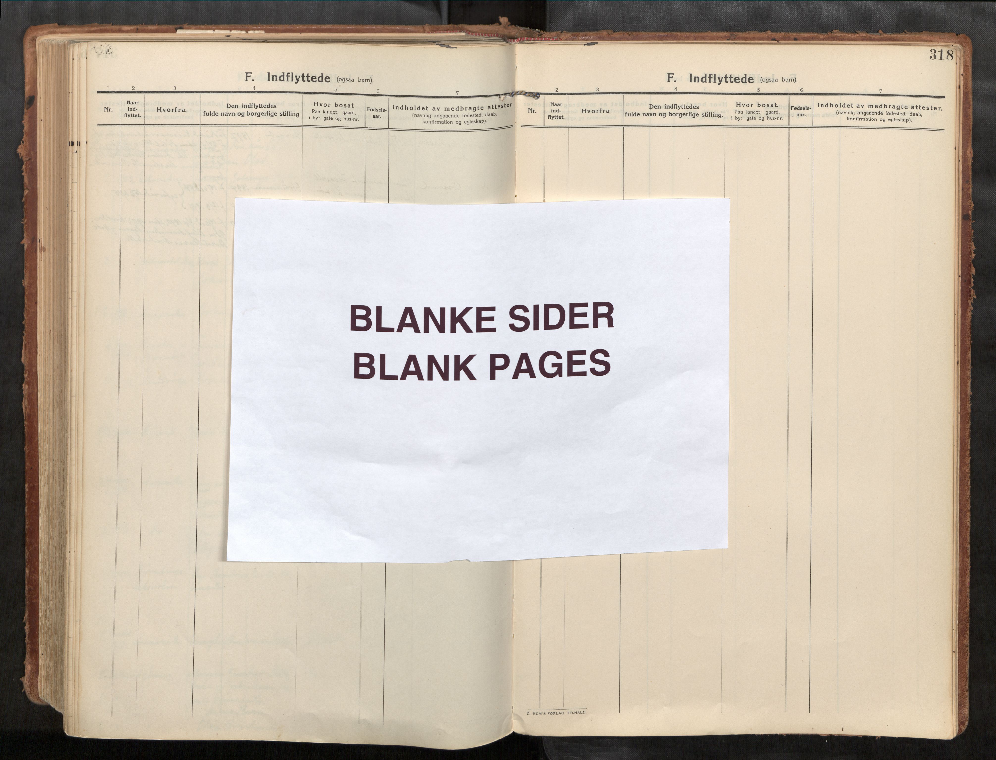 Stadsbygd sokneprestkontor, SAT/A-1117/1/I/I1/I1a/L0001: Parish register (official) no. 1, 1911-1929, p. 318