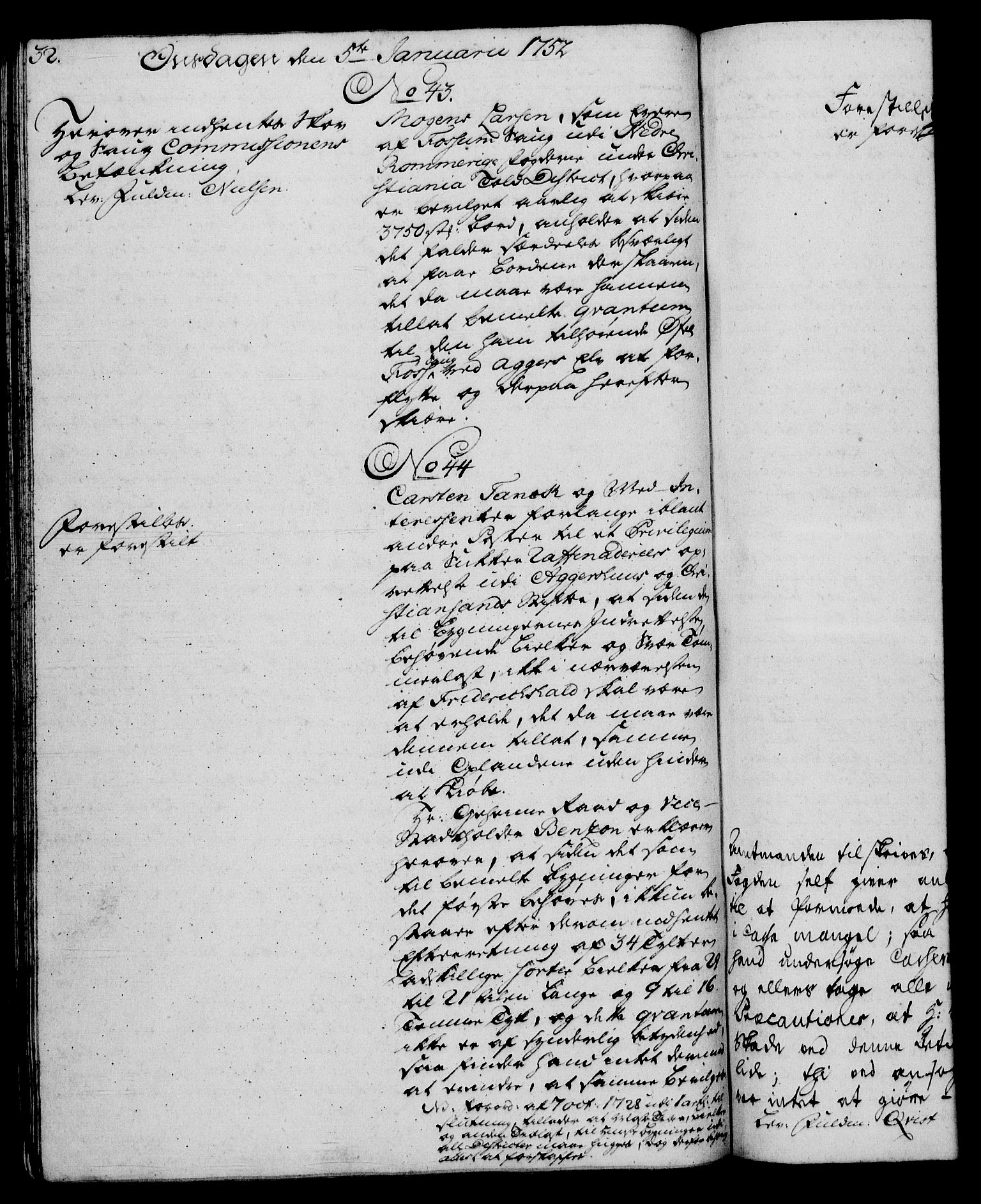 Rentekammeret, Kammerkanselliet, RA/EA-3111/G/Gh/Gha/L0031: Norsk ekstraktmemorialprotokoll (merket RK 53.76), 1751-1753, p. 32