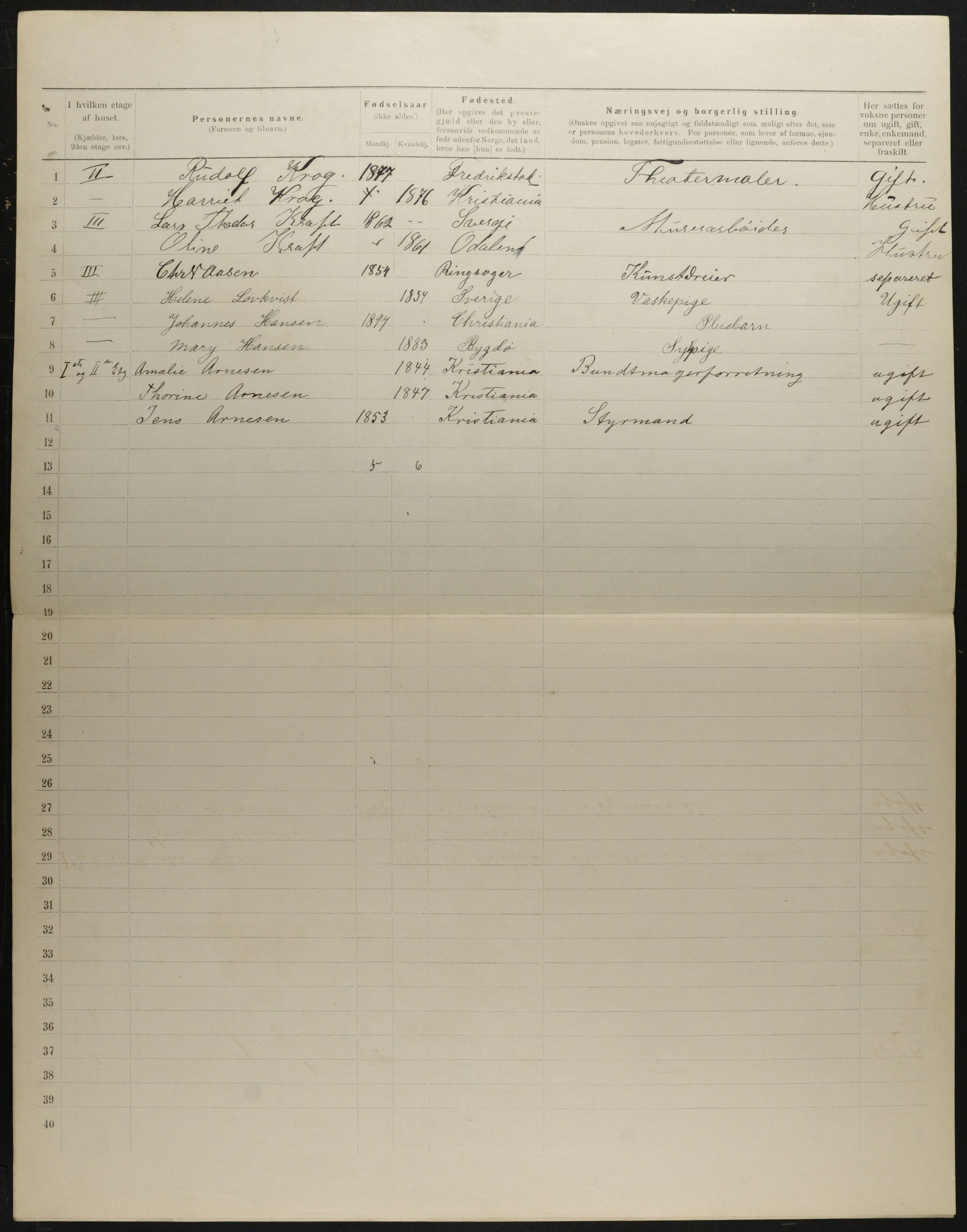 OBA, Municipal Census 1901 for Kristiania, 1901, p. 2826