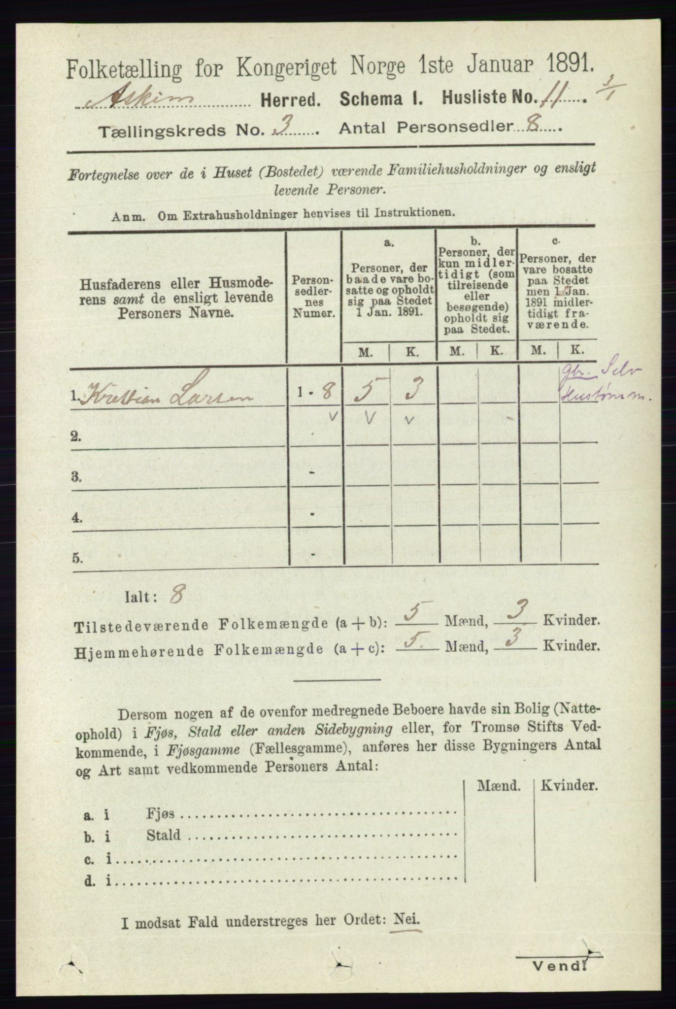 RA, 1891 census for 0124 Askim, 1891, p. 356