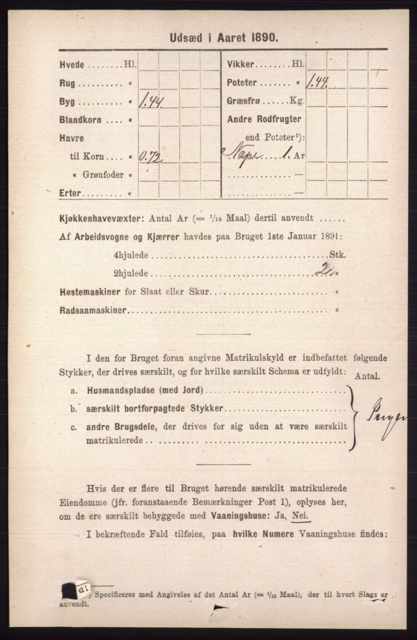 RA, 1891 census for 0438 Lille Elvedalen, 1891, p. 4225