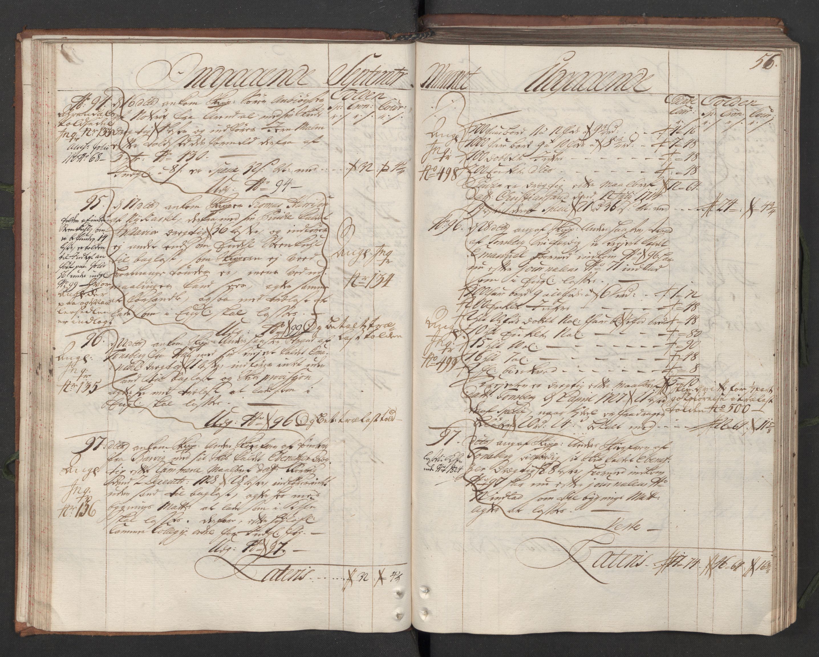 Generaltollkammeret, tollregnskaper, AV/RA-EA-5490/R05/L0012/0001: Tollregnskaper Moss, Son, Krokstad / Hovedtollbok, 1731, p. 55b-56a