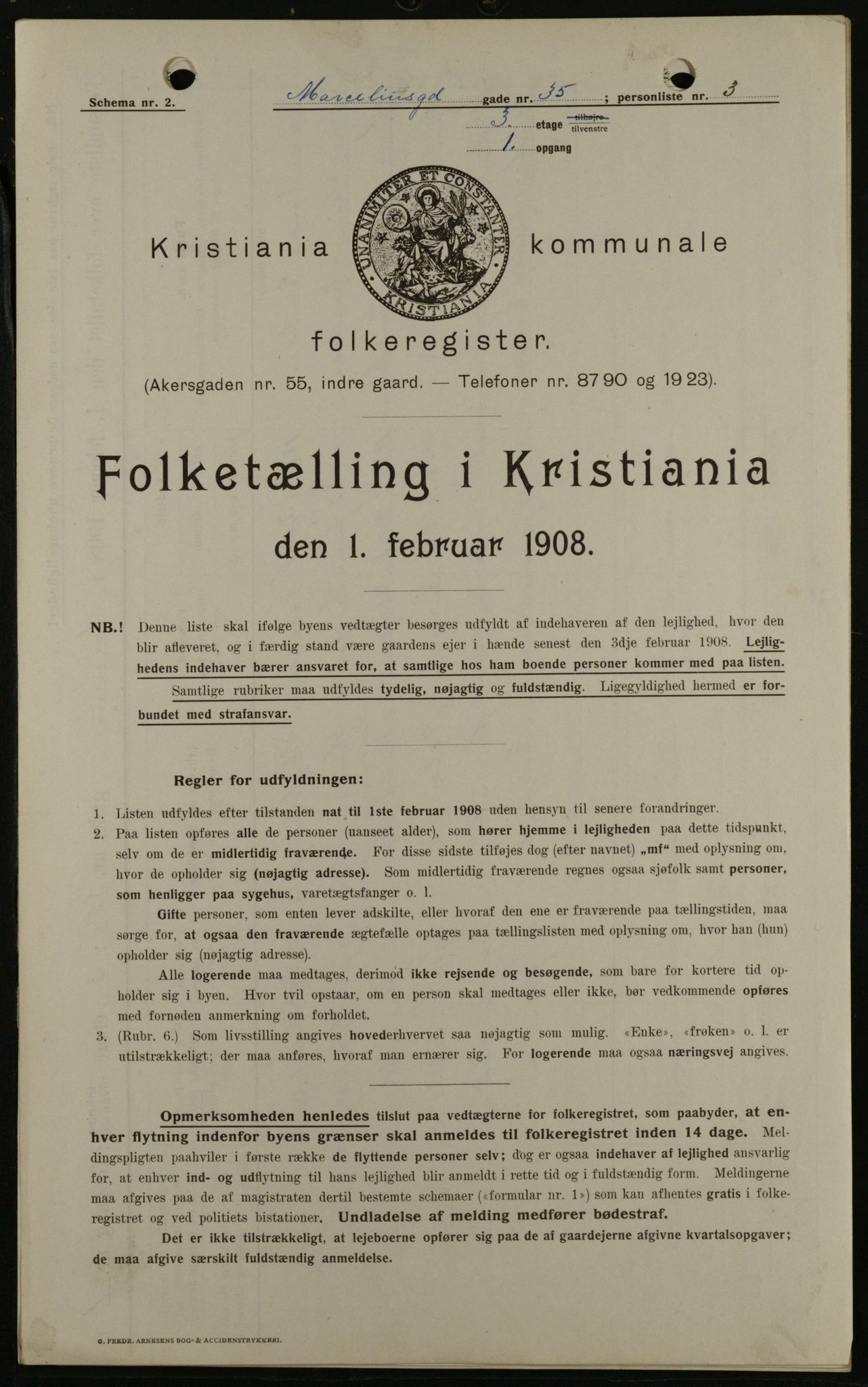 OBA, Municipal Census 1908 for Kristiania, 1908, p. 57999