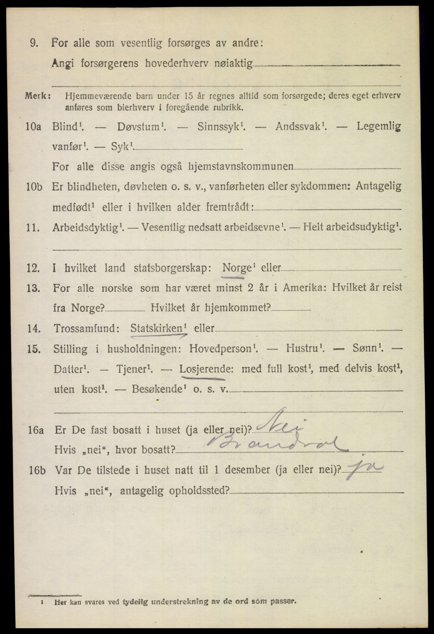 SAH, 1920 census for Brandval, 1920, p. 5249