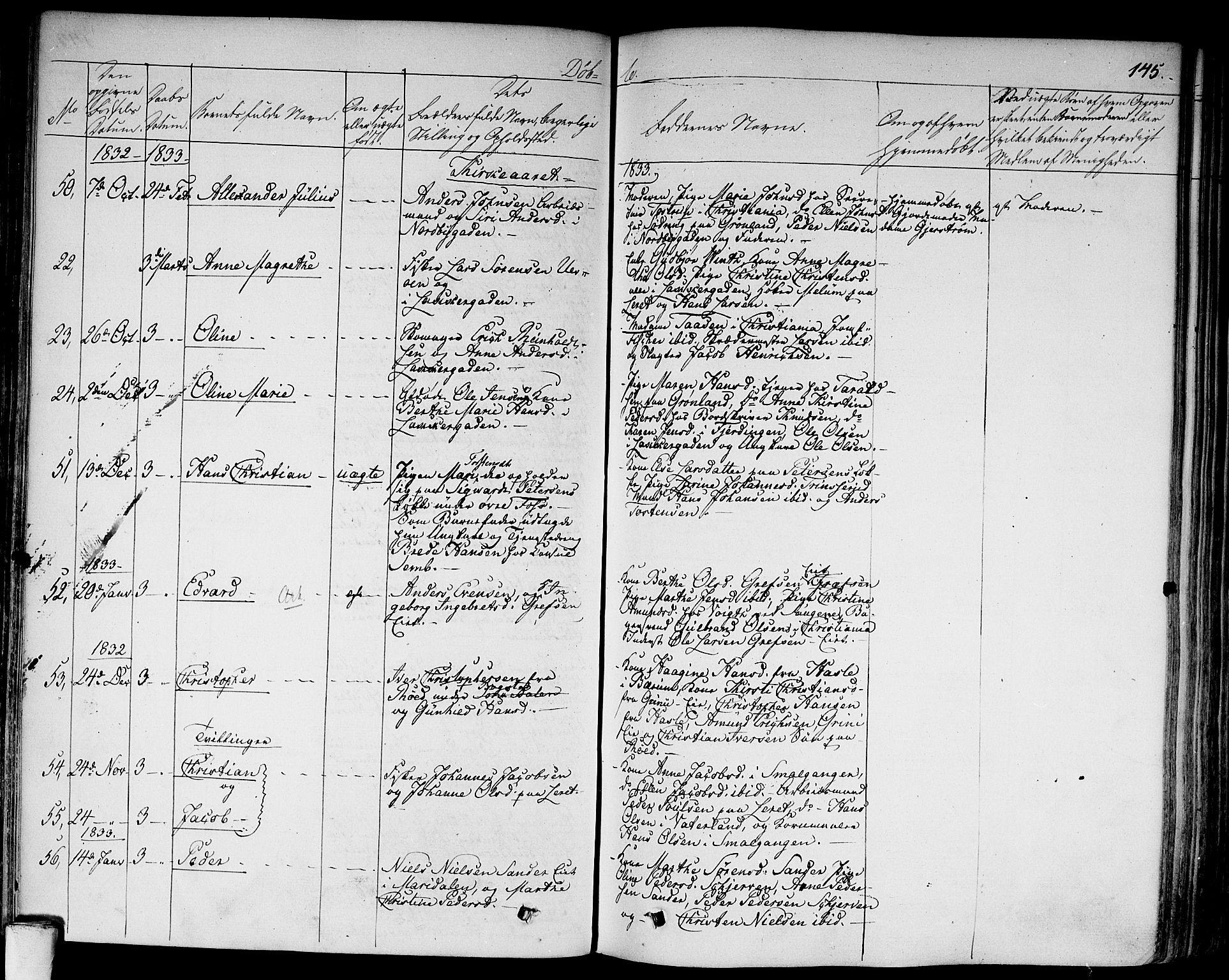 Aker prestekontor kirkebøker, AV/SAO-A-10861/F/L0013: Parish register (official) no. 13, 1828-1837, p. 145