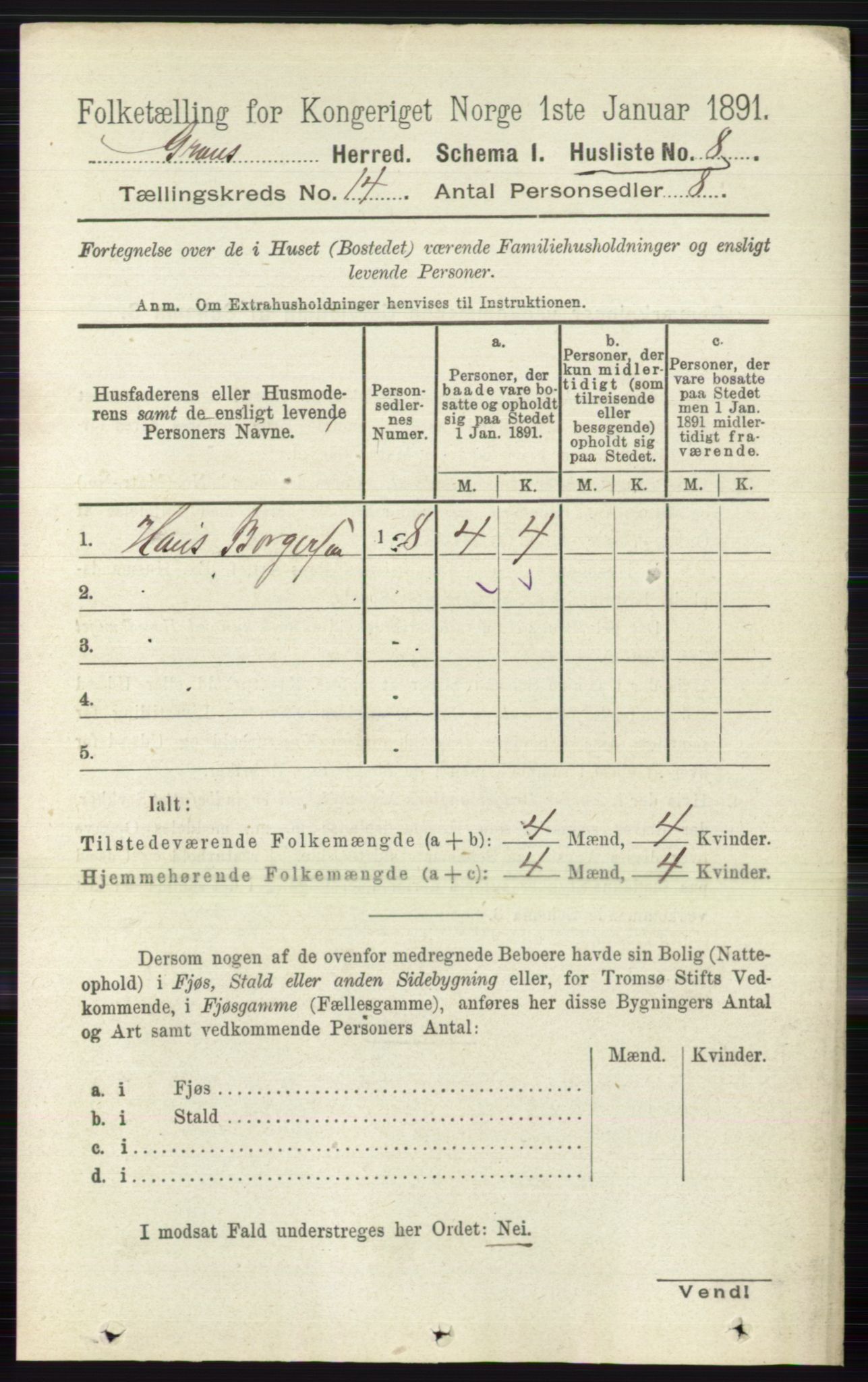 RA, 1891 census for 0534 Gran, 1891, p. 6886