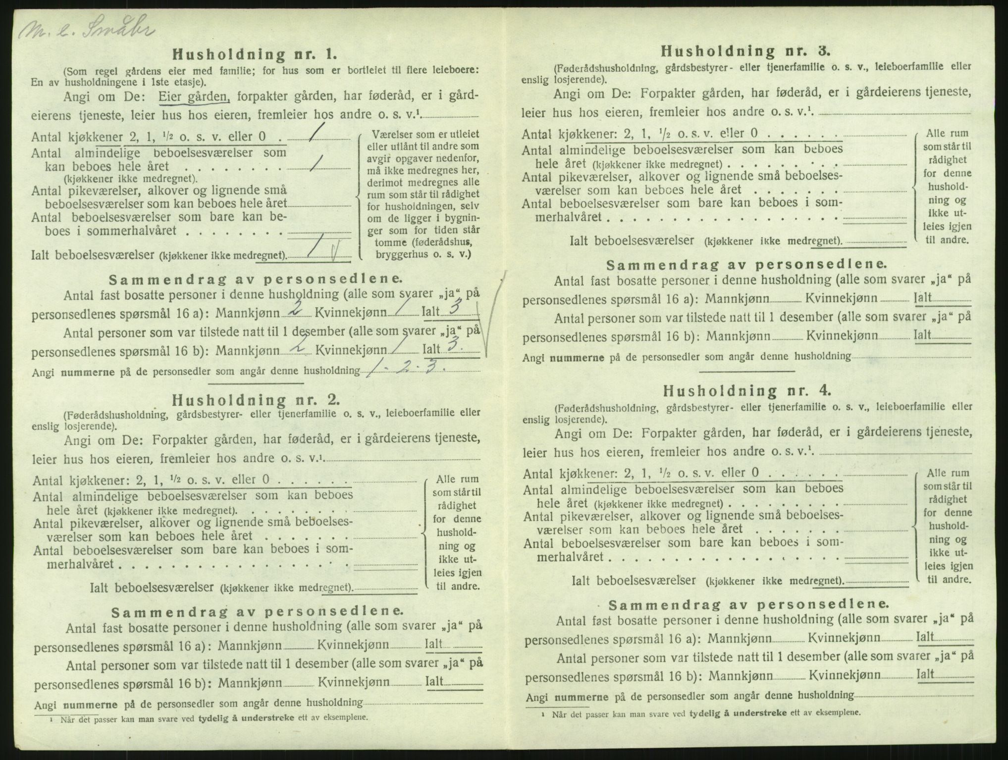 SAH, 1920 census for Fluberg, 1920, p. 35