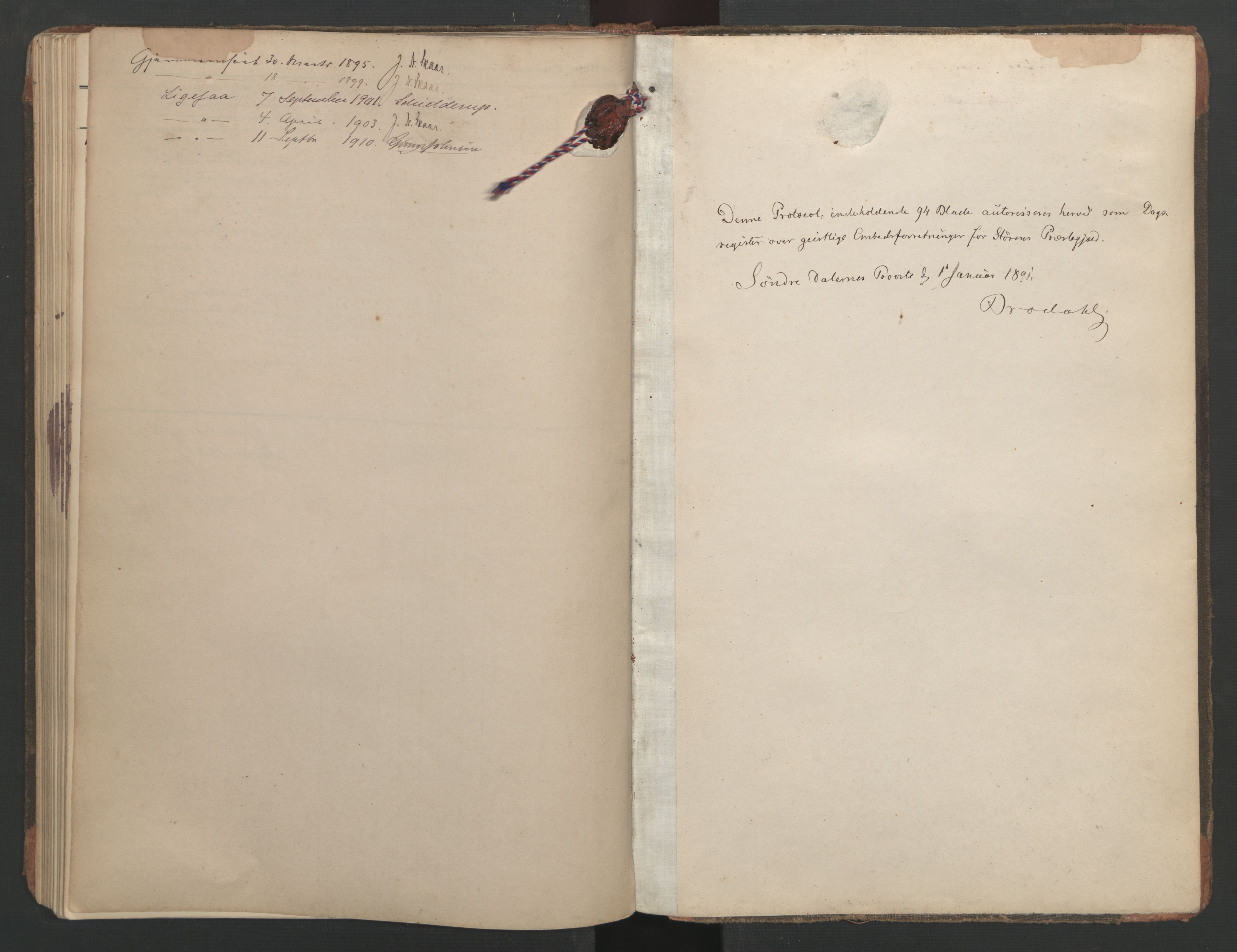 Ministerialprotokoller, klokkerbøker og fødselsregistre - Sør-Trøndelag, AV/SAT-A-1456/687/L1005: Diary records no. 687A11, 1891-1912