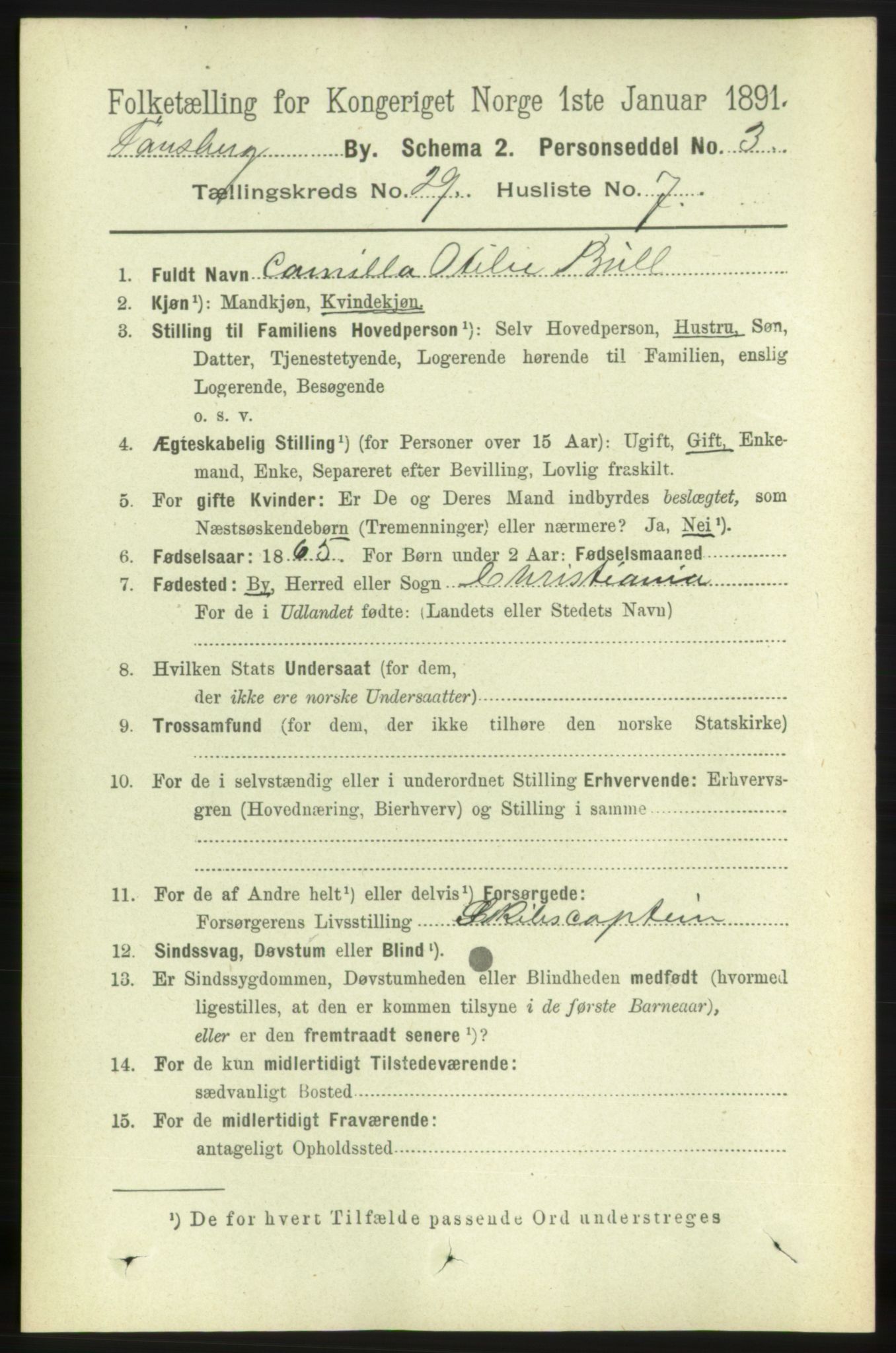 RA, 1891 census for 0705 Tønsberg, 1891, p. 7159